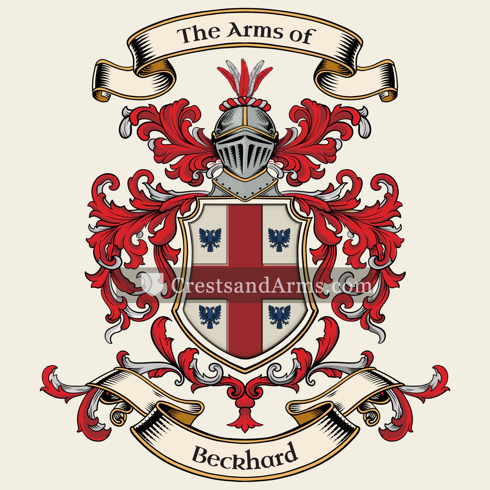 The Beckhard coat of arms, drawn from the recorded blazon