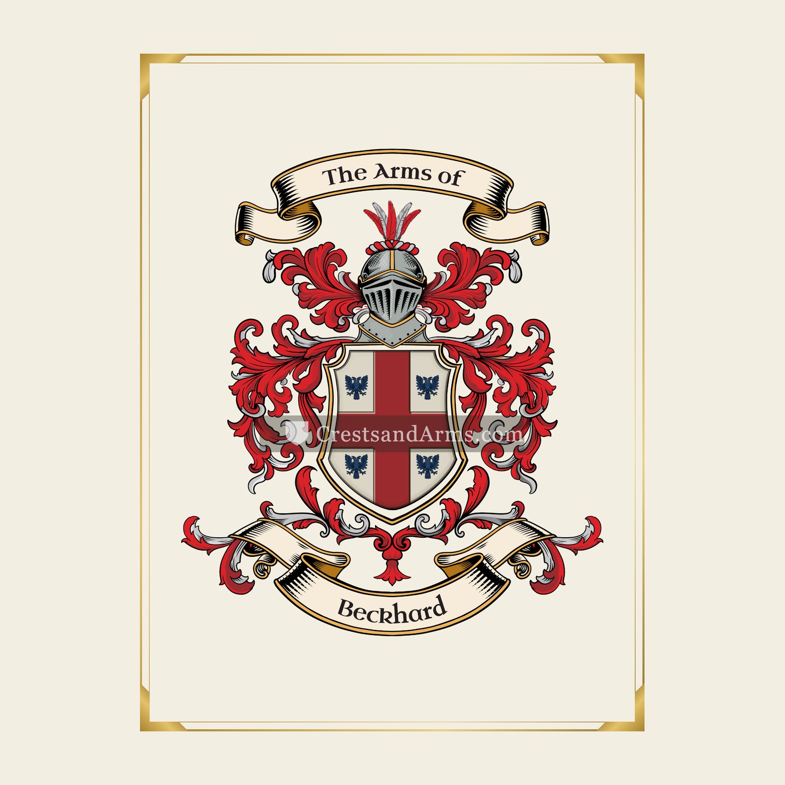 With gold border