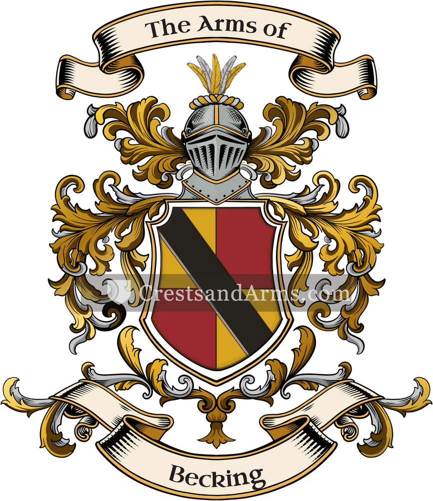 The Becking coat of arms, drawn from the recorded blazon
