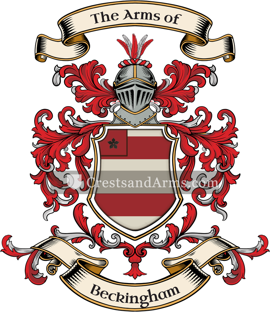 The Beckingham coat of arms, drawn from the recorded blazon