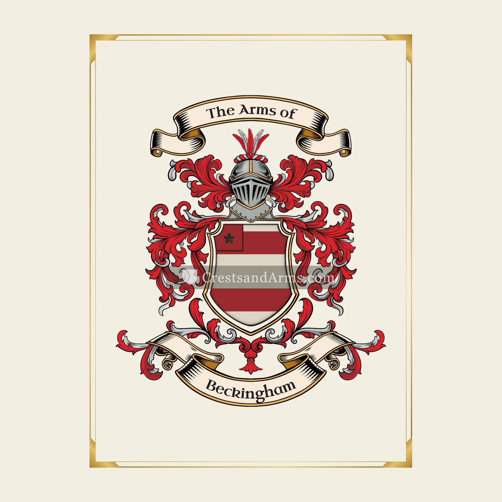 With gold border