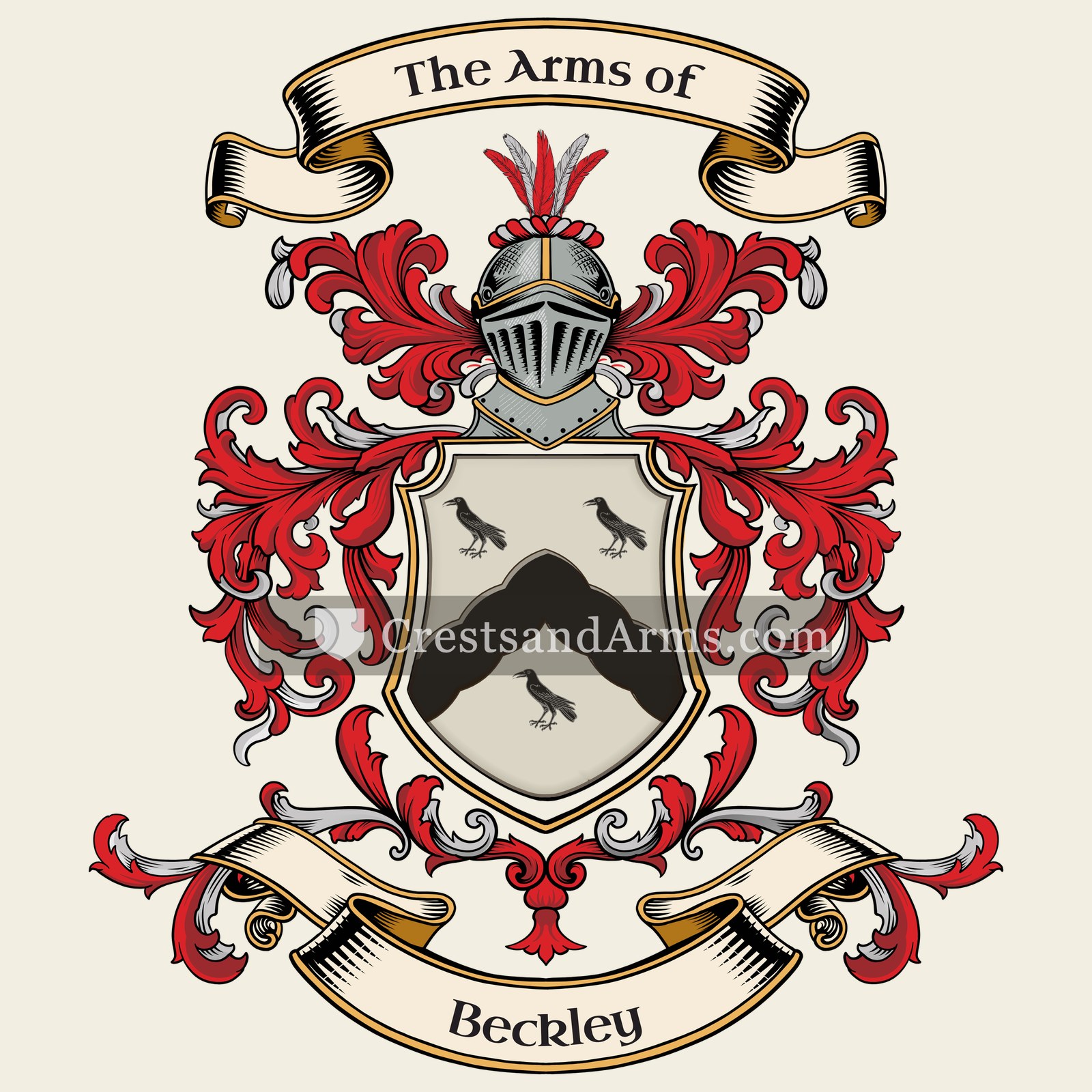 The Beckley coat of arms, drawn from the recorded blazon