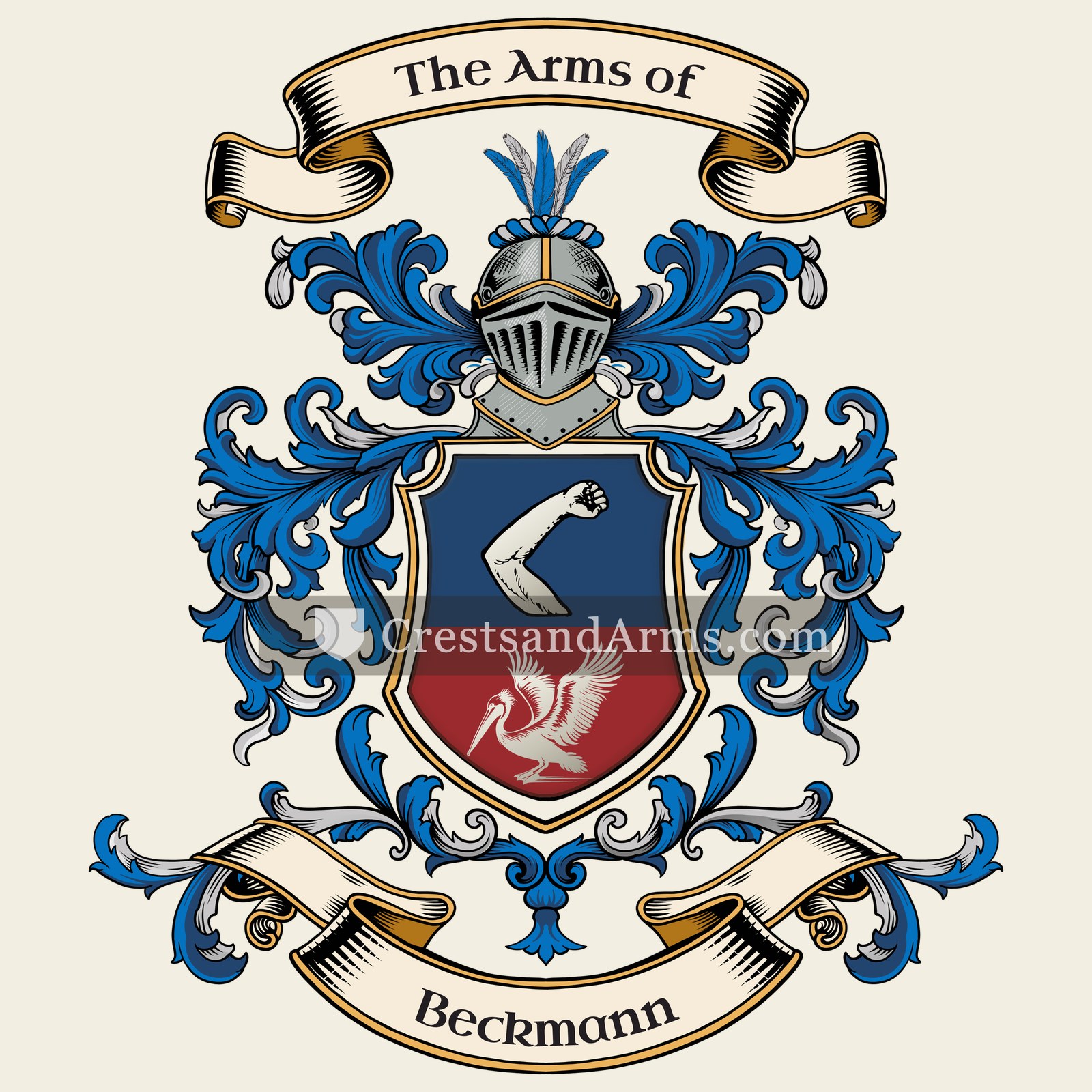 The Beckmann coat of arms, drawn from the recorded blazon