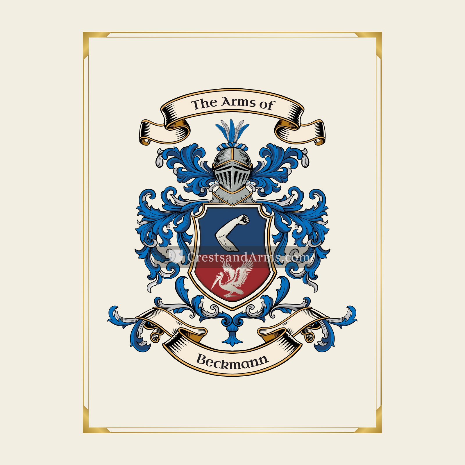 With gold border