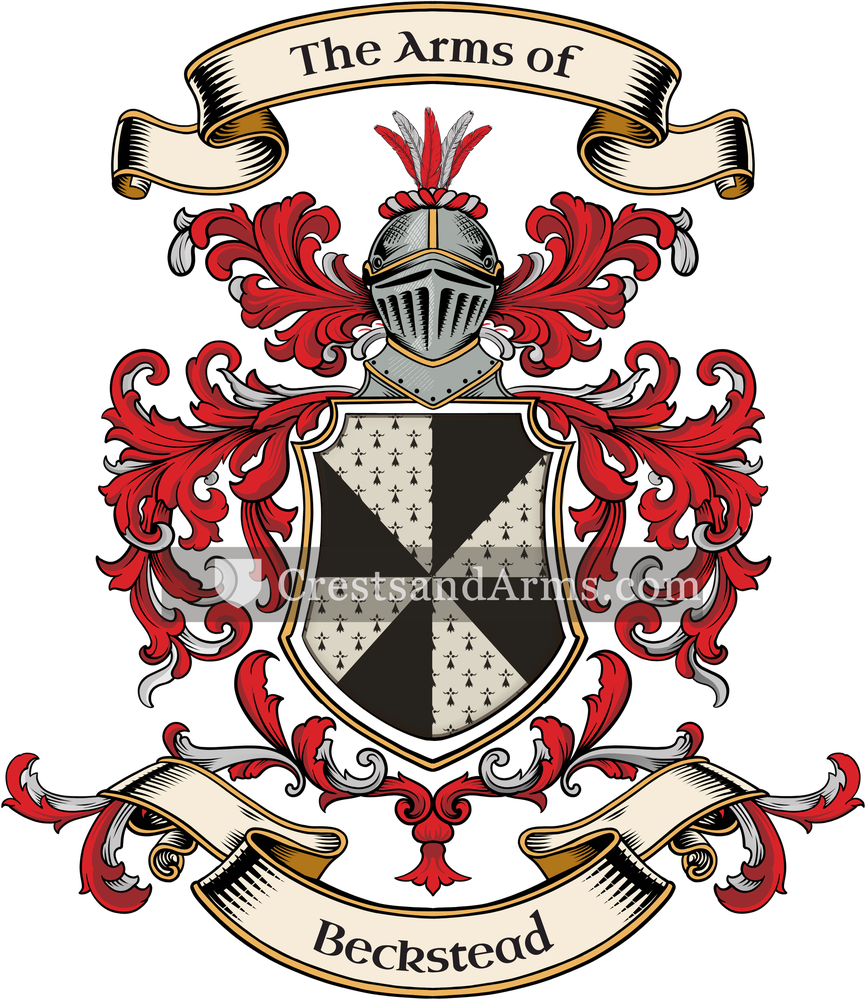 The Beckstead coat of arms, drawn from the recorded blazon