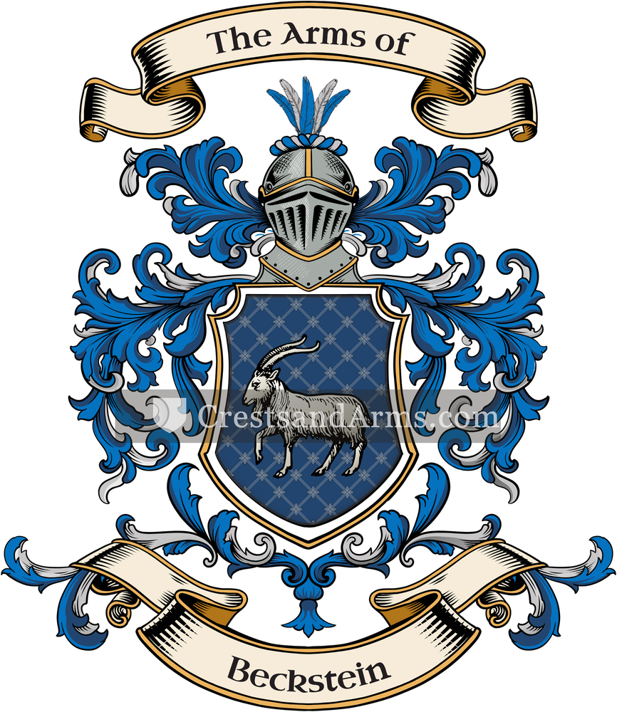 The Beckstein coat of arms, drawn from the recorded blazon