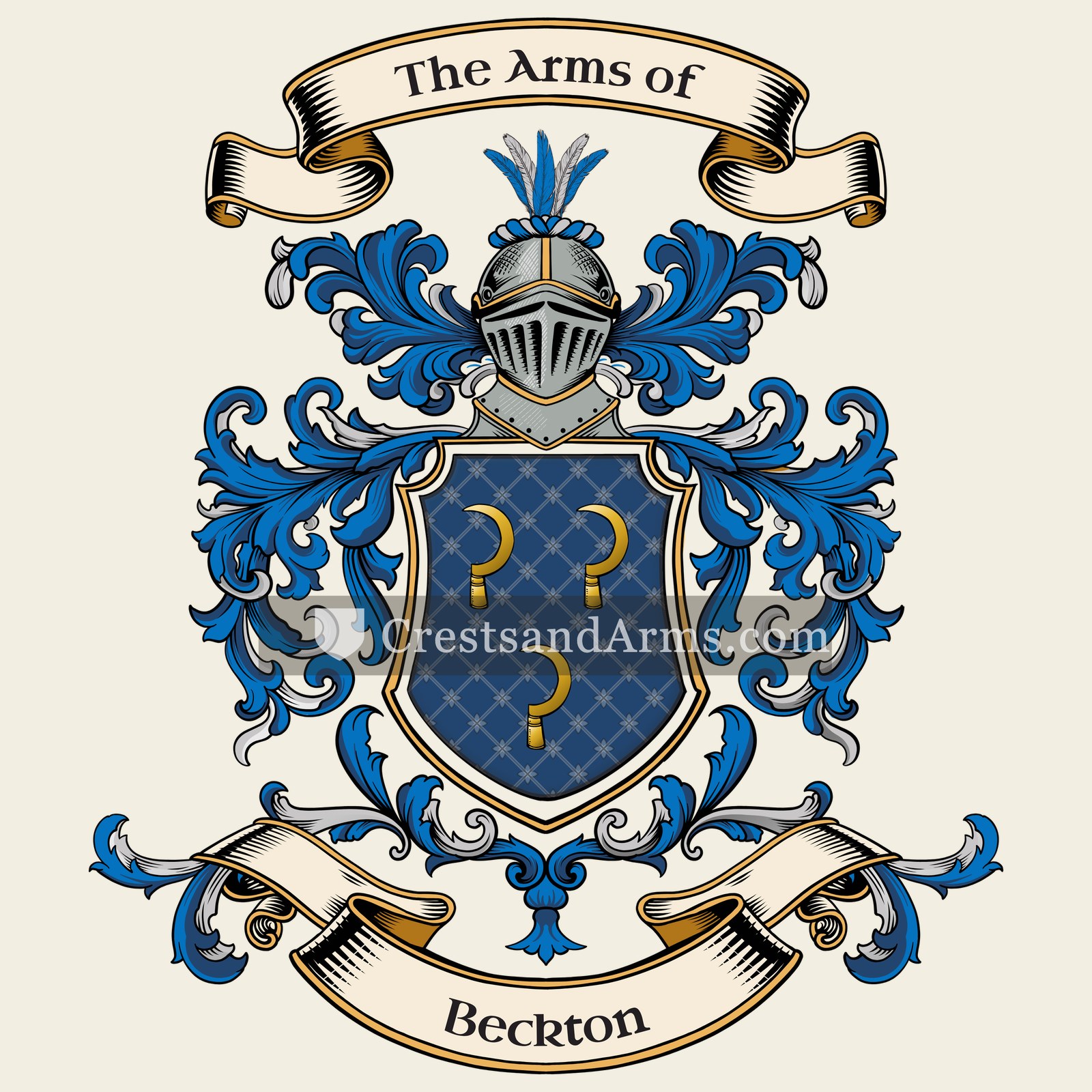 The Beckton coat of arms, drawn from the recorded blazon
