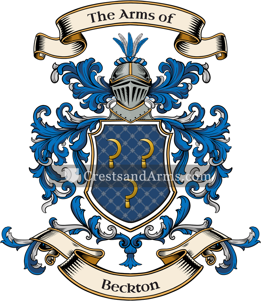The Beckton coat of arms, drawn from the recorded blazon