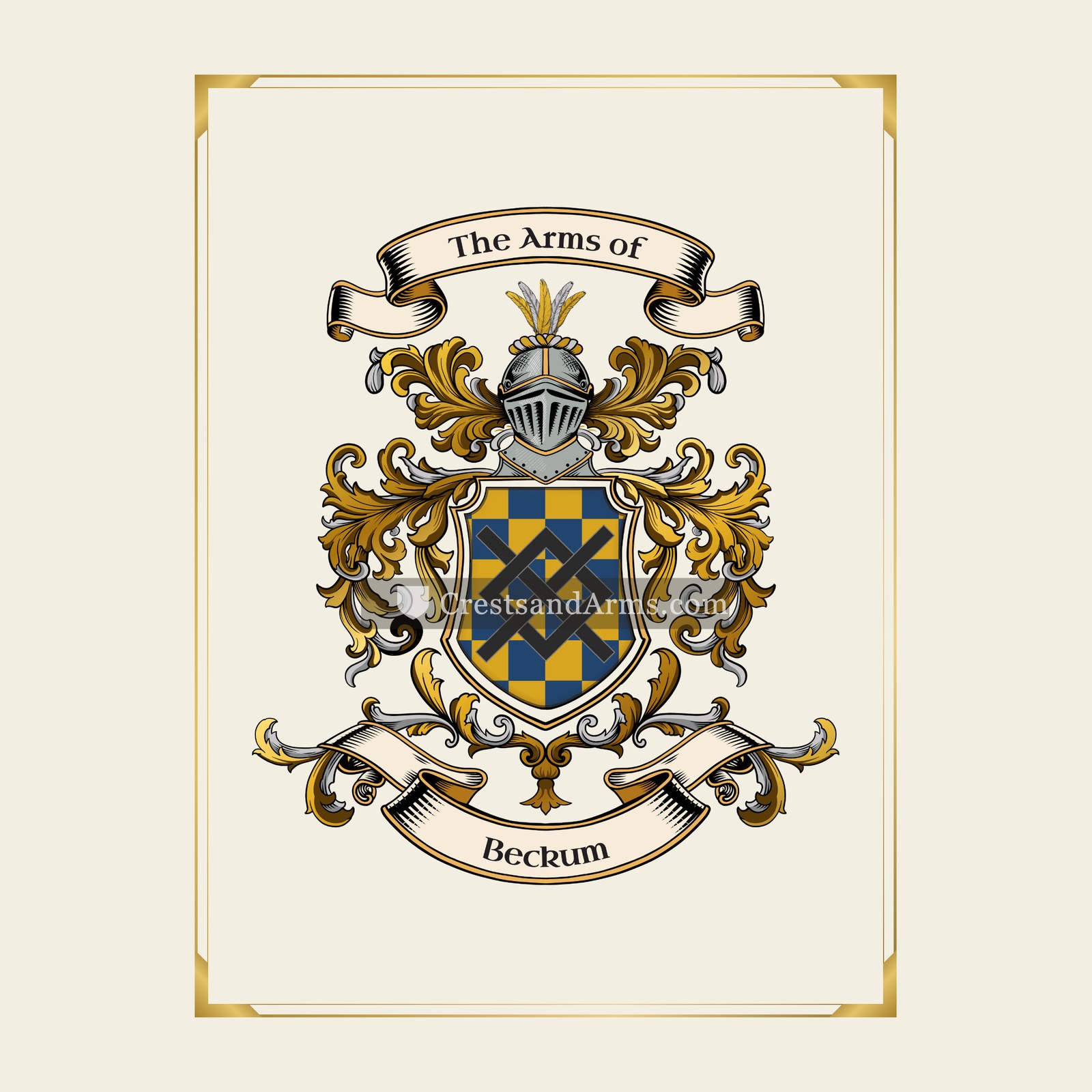 With gold border