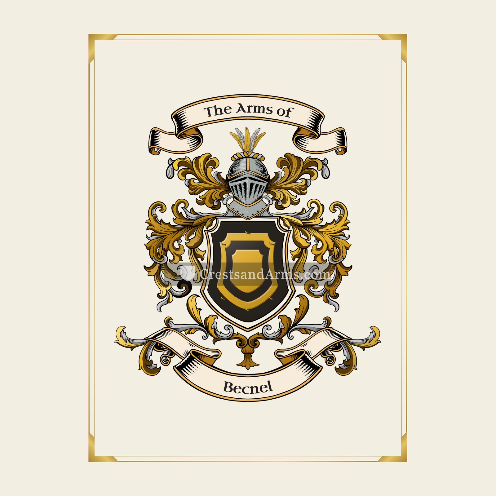 With gold border