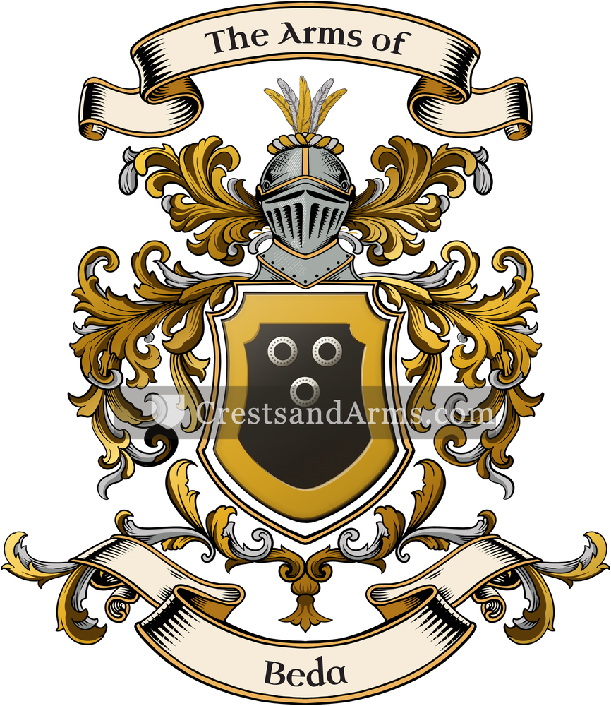 The Beda coat of arms, drawn from the recorded blazon