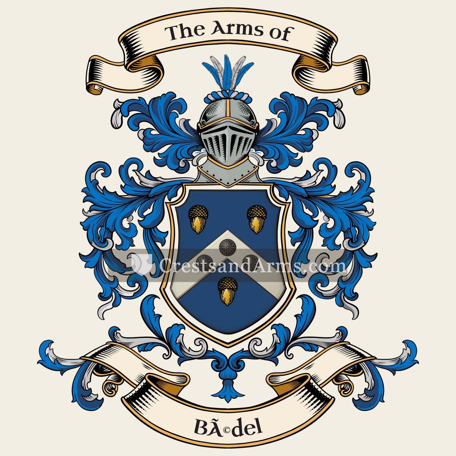 The Bédel coat of arms, drawn from the recorded blazon