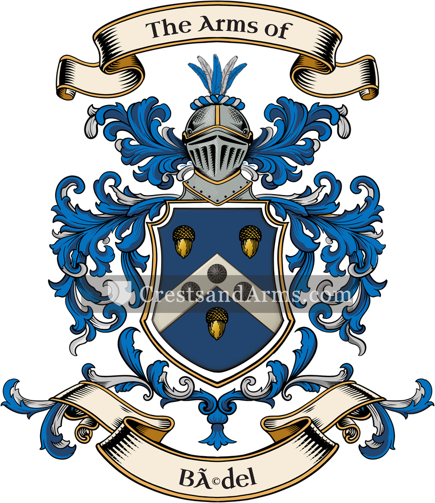 The Bédel coat of arms, drawn from the recorded blazon
