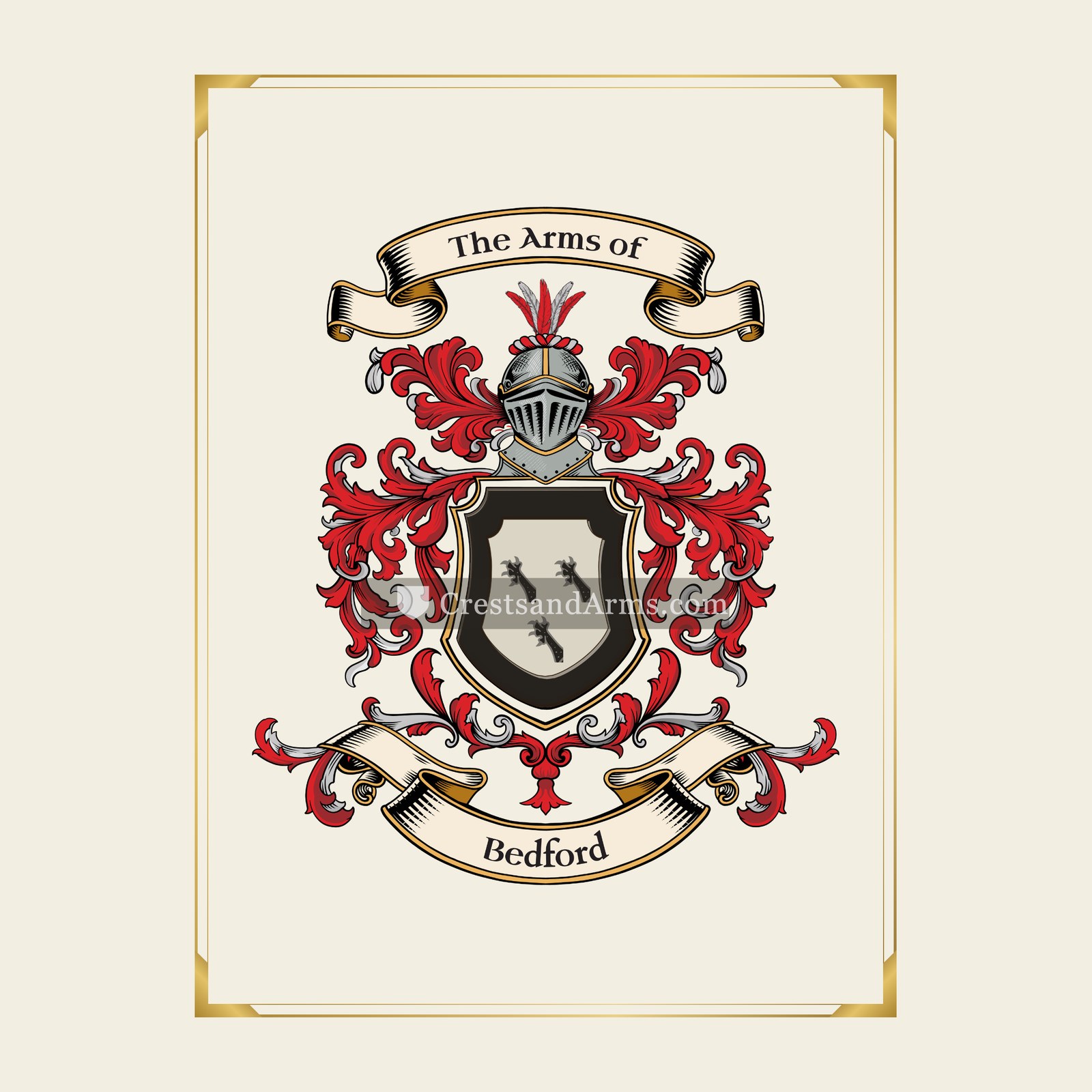 With gold border