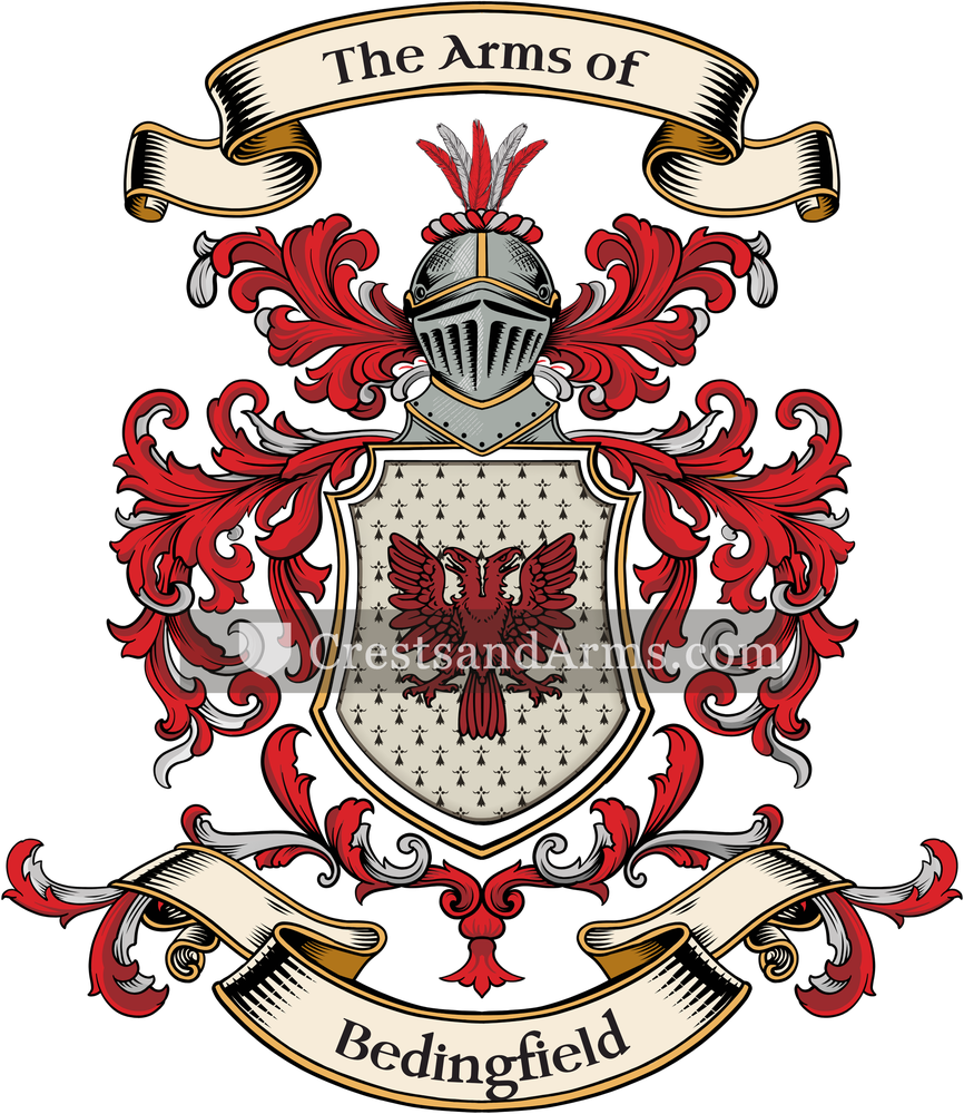 The Bedingfield coat of arms, drawn from the recorded blazon