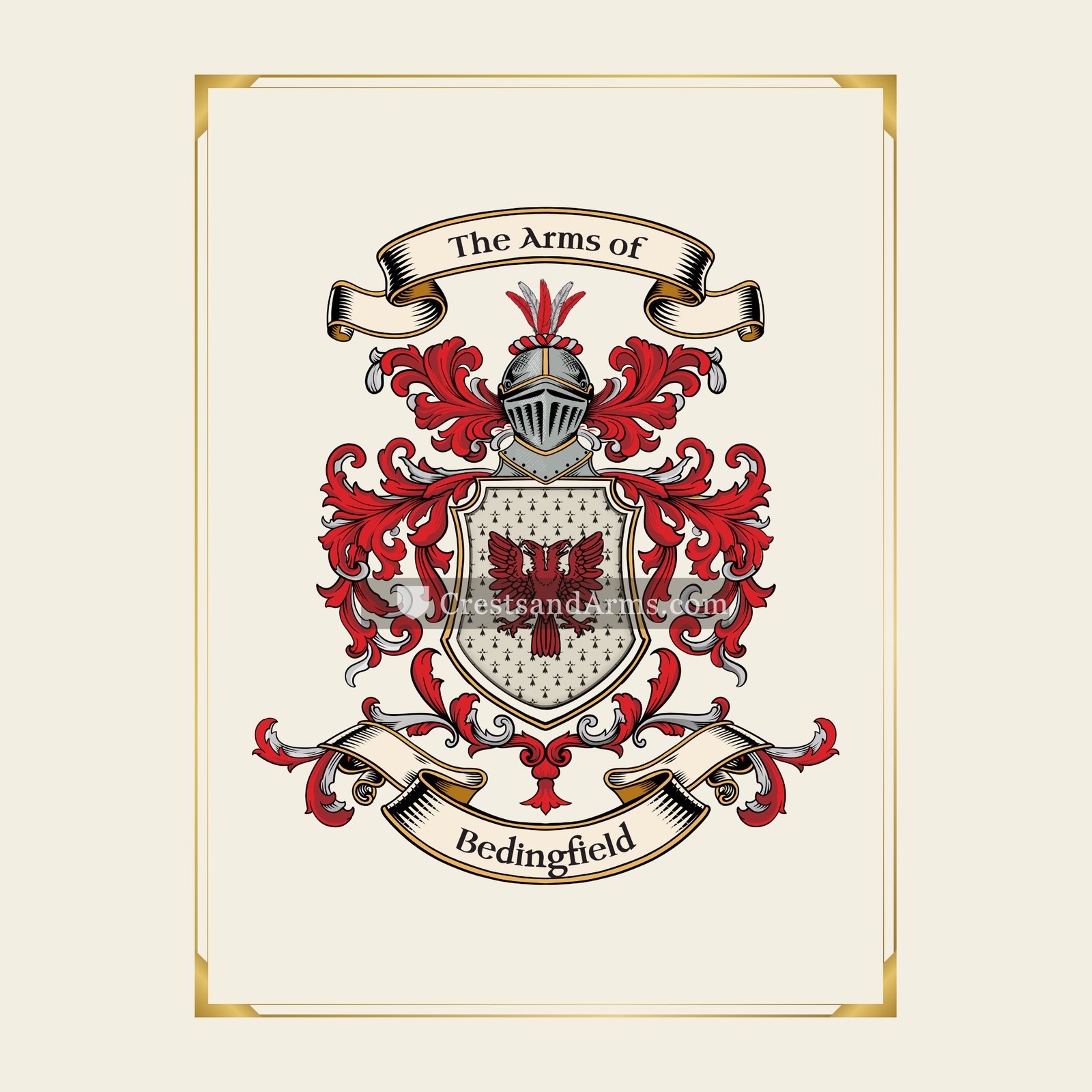 With gold border