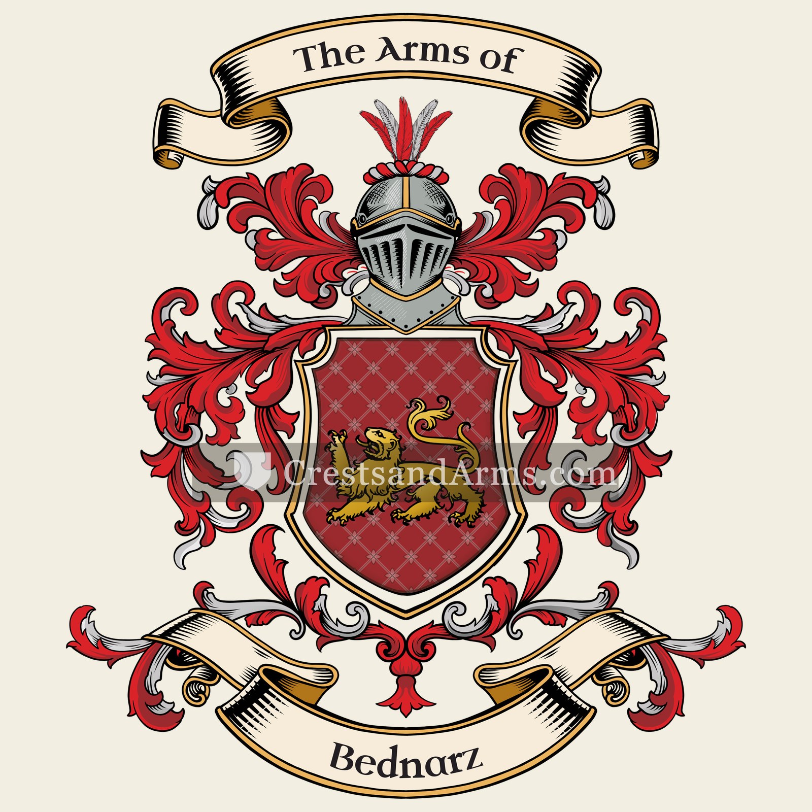 The Bednarz coat of arms, drawn from the recorded blazon