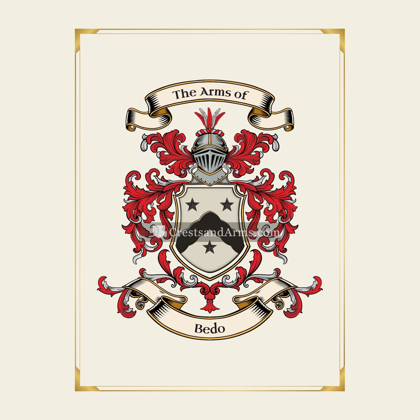 With gold border