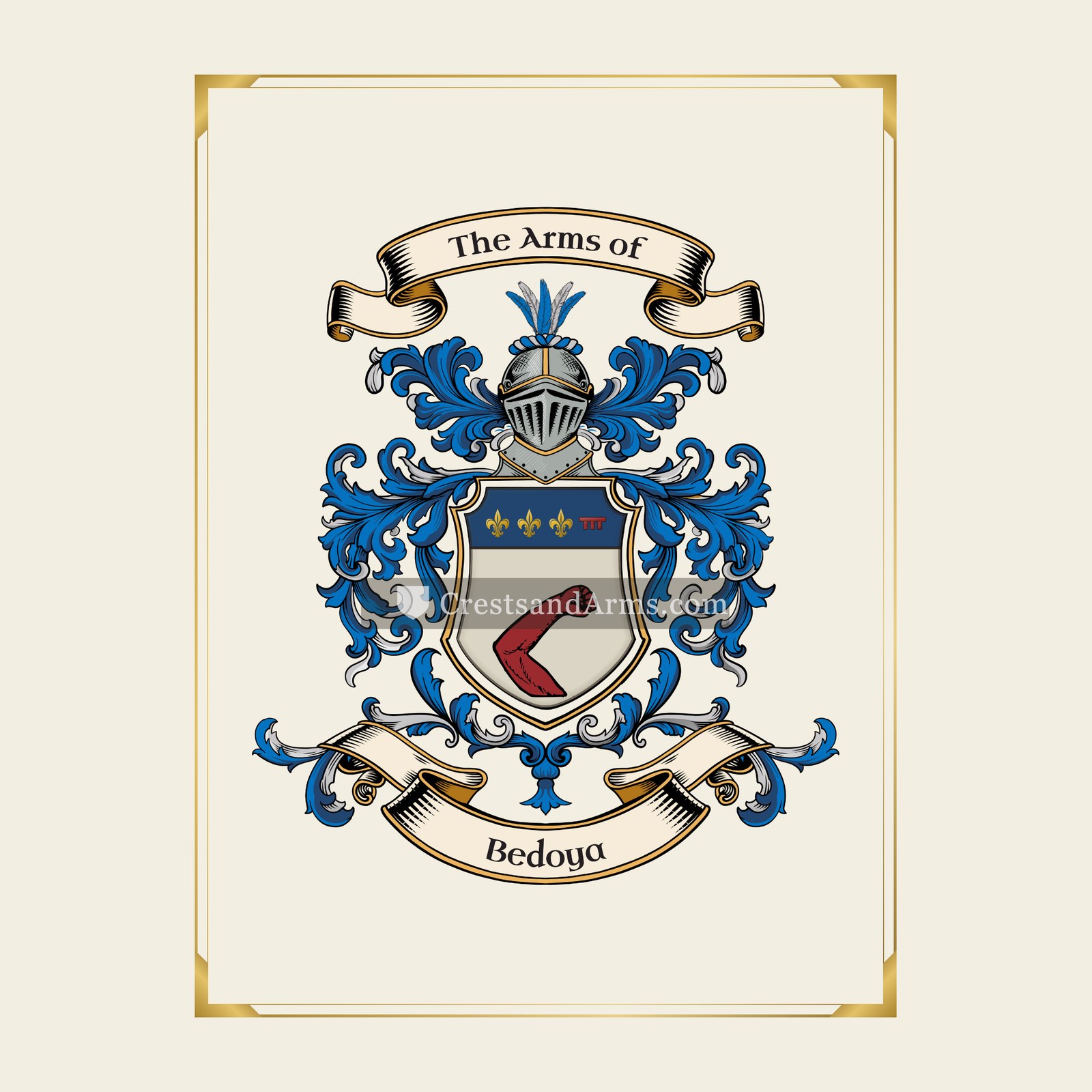 With gold border