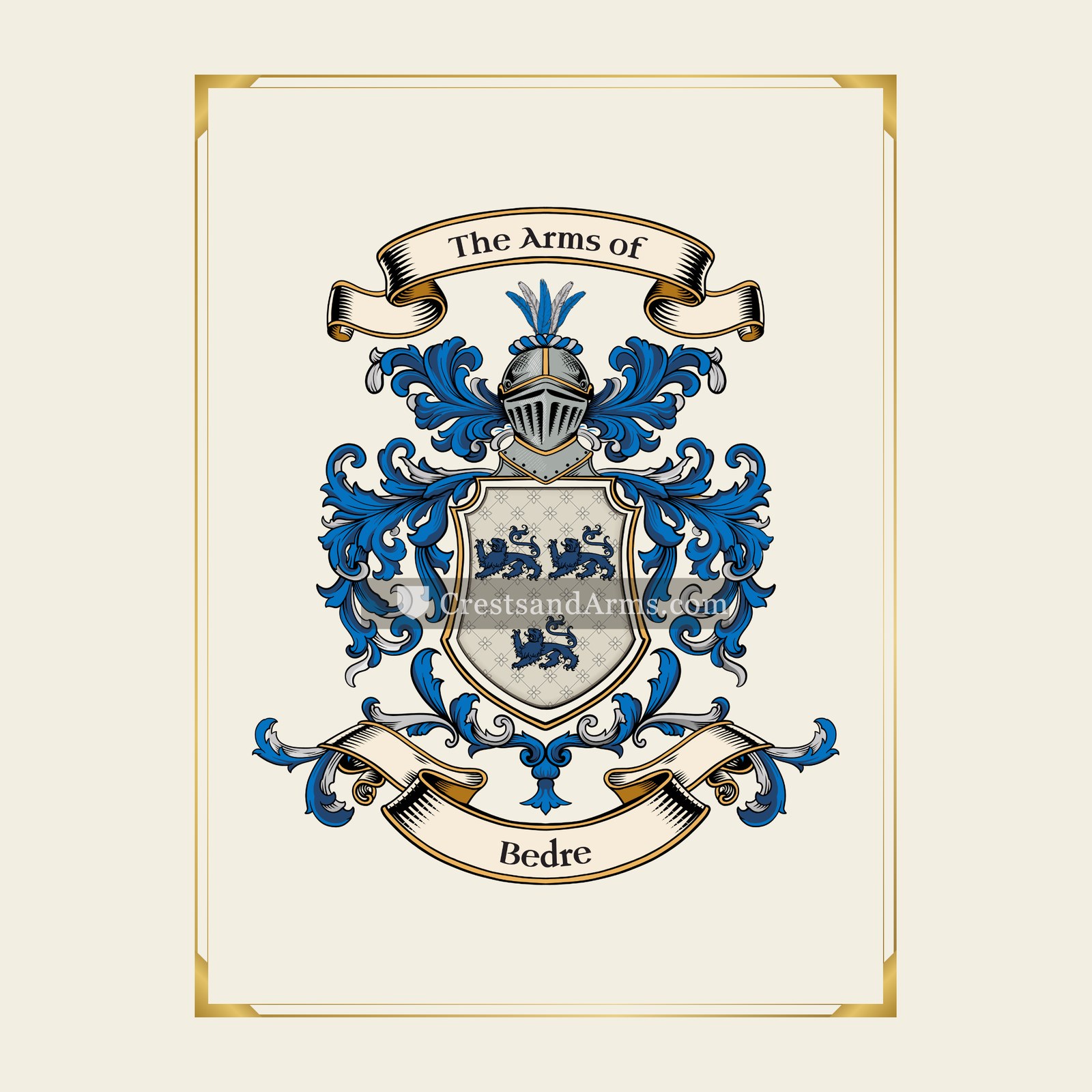 With gold border