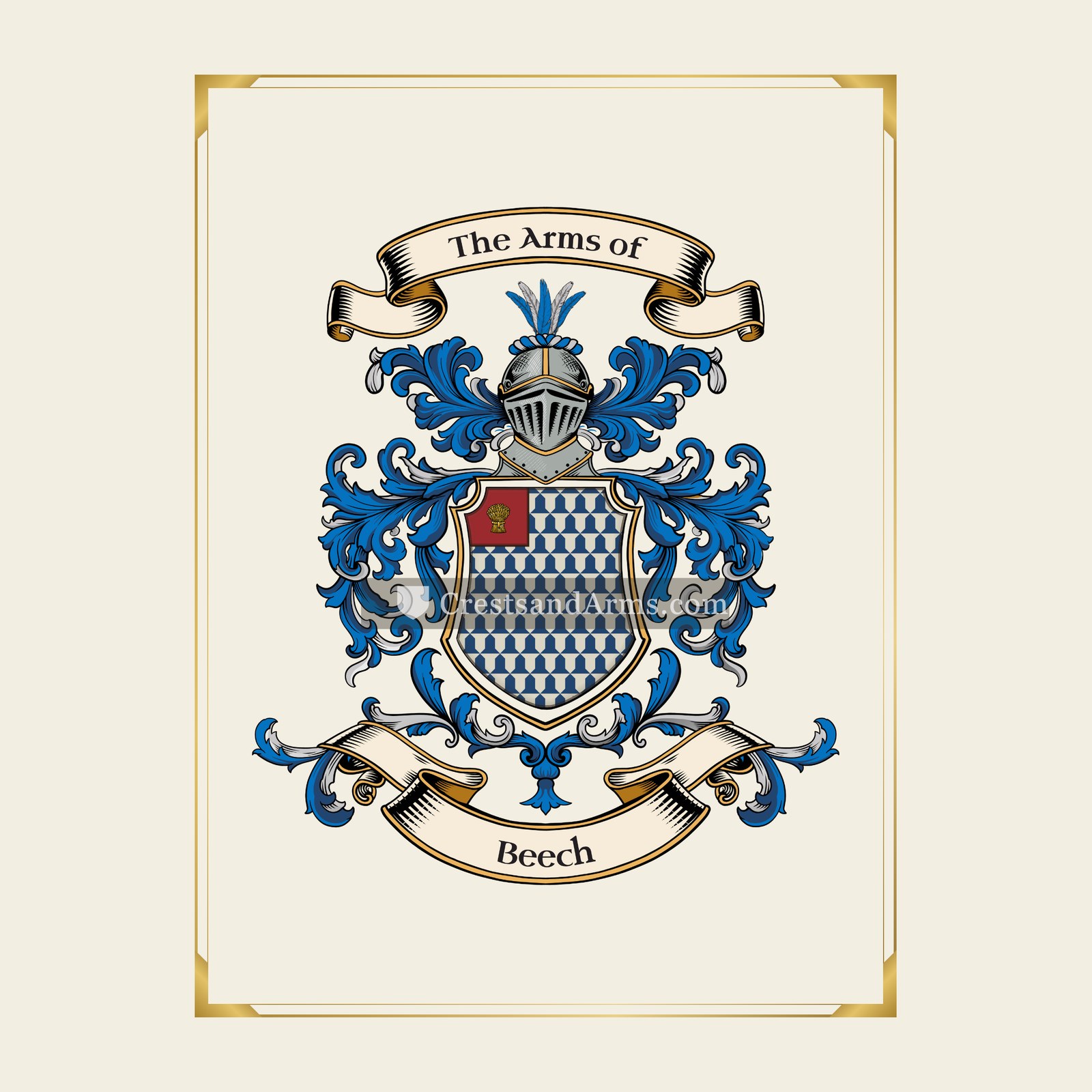 With gold border