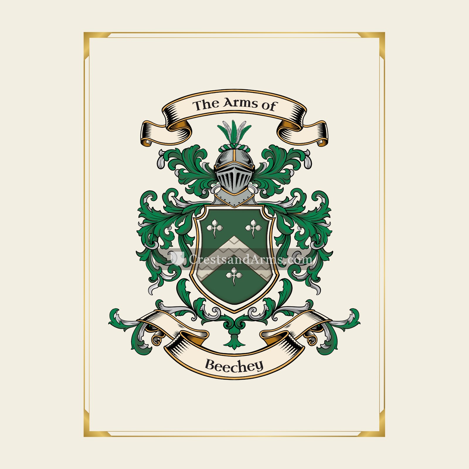 With gold border