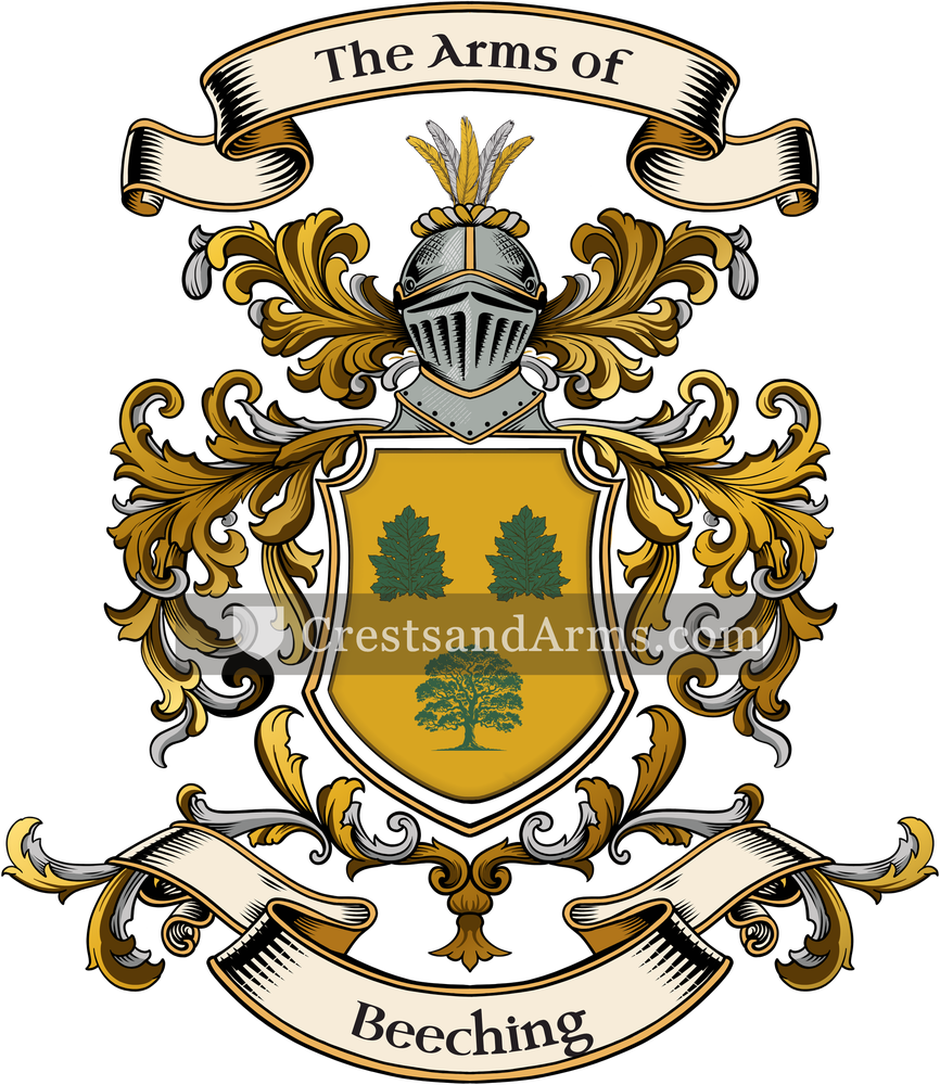 The Beeching coat of arms, drawn from the recorded blazon