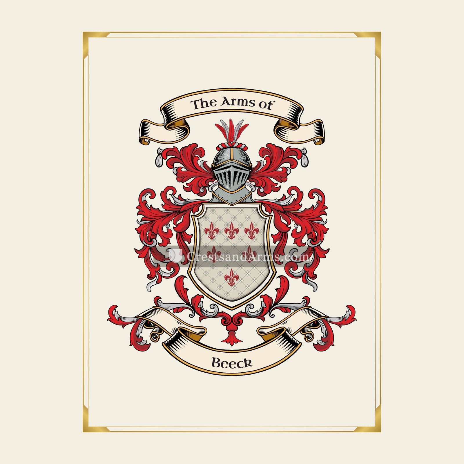 With gold border