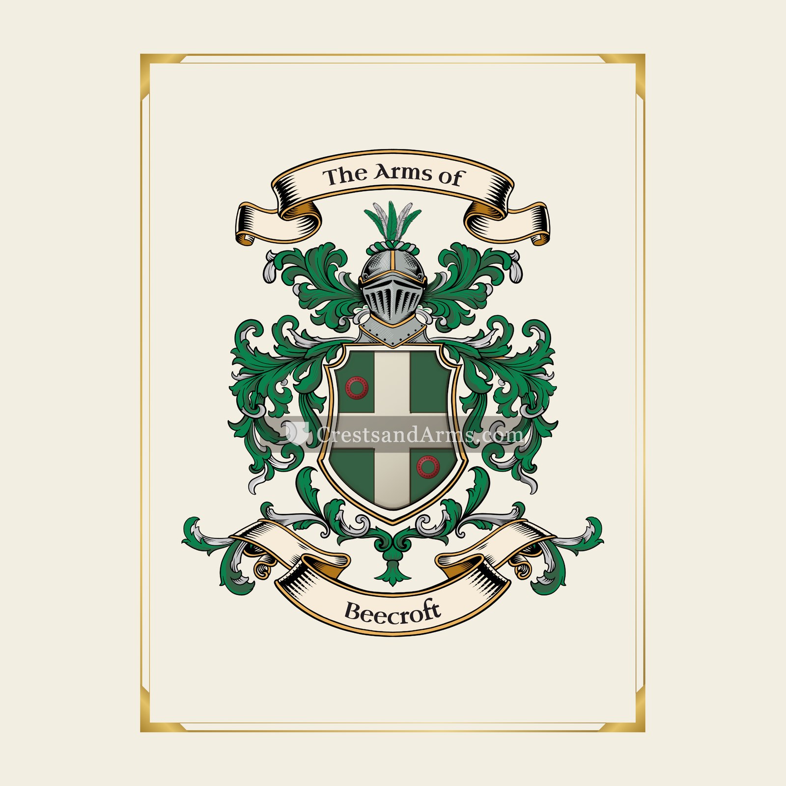 With gold border