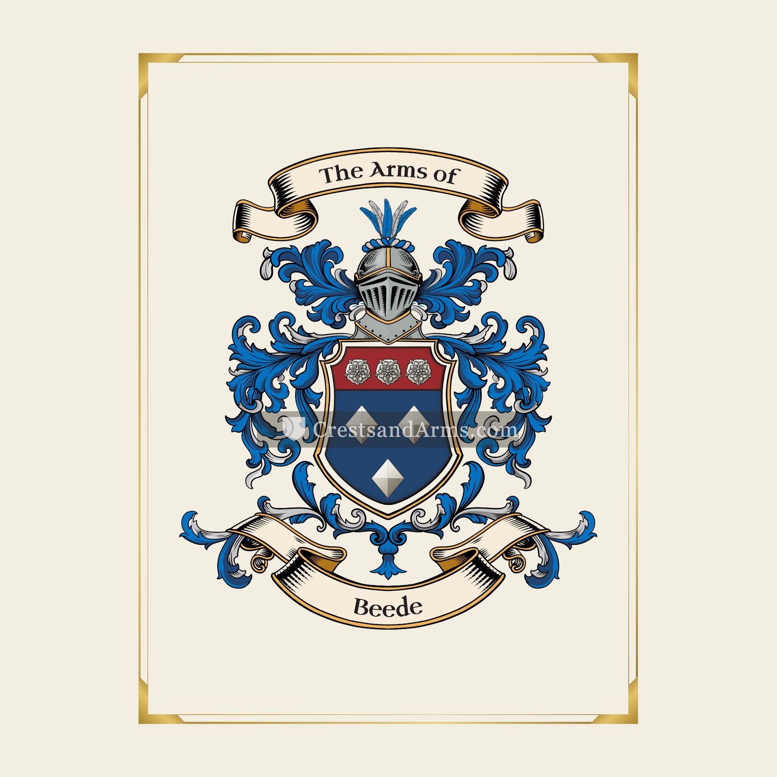 With gold border