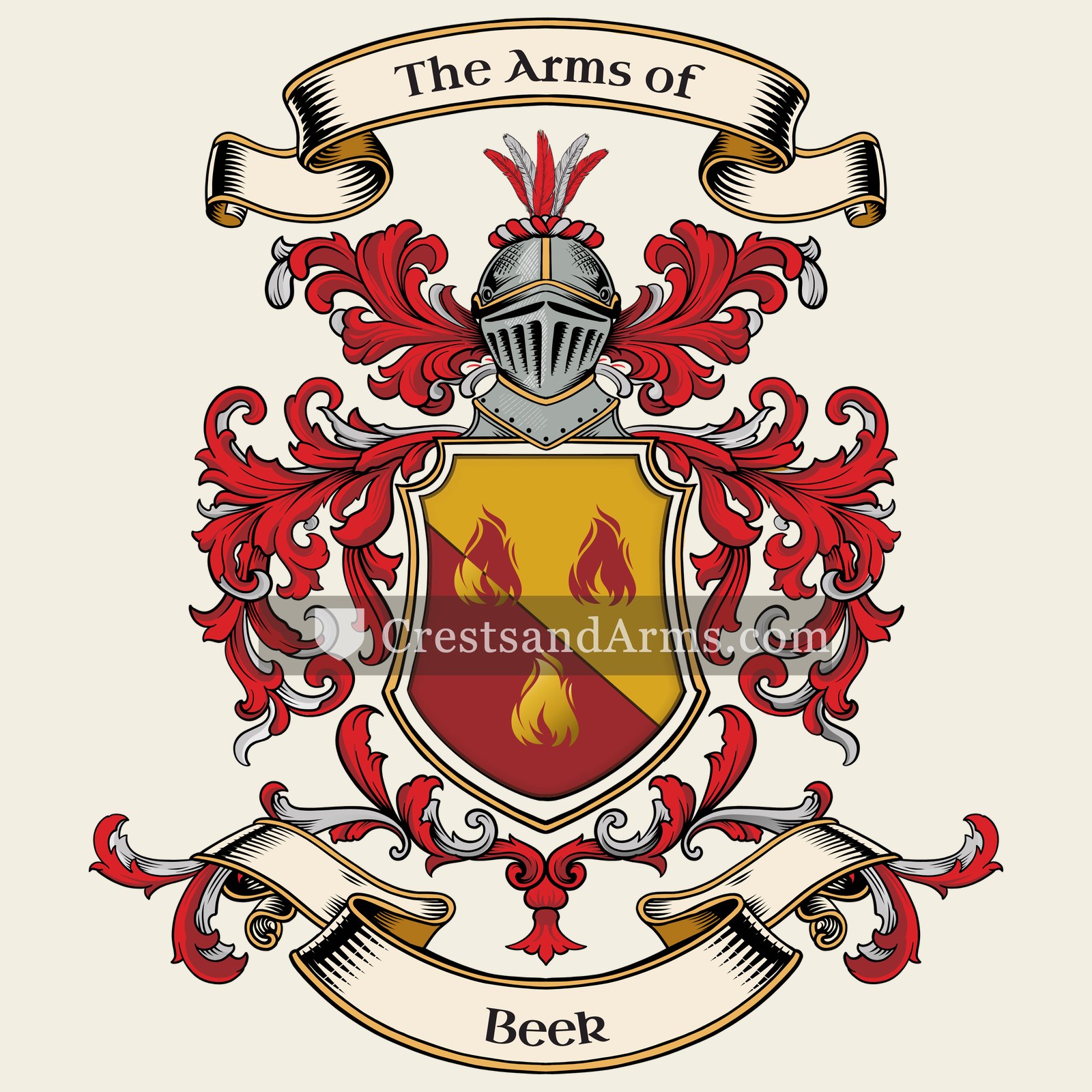The Beek coat of arms, drawn from the recorded blazon