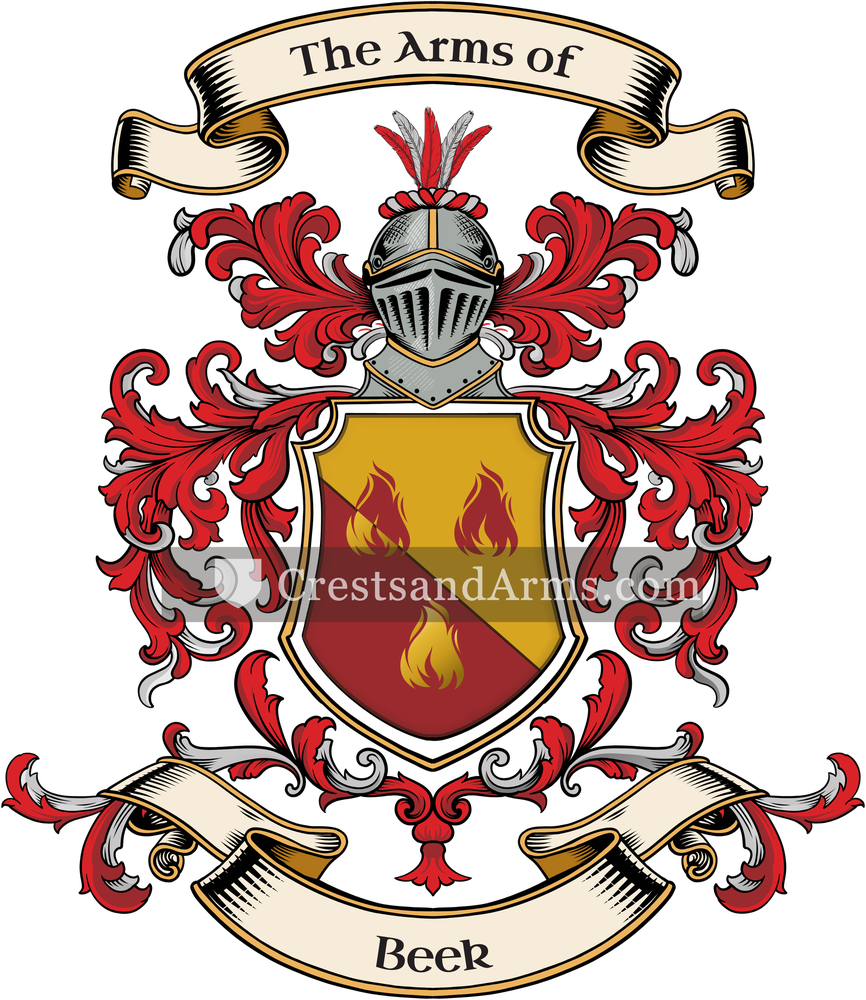 The Beek coat of arms, drawn from the recorded blazon