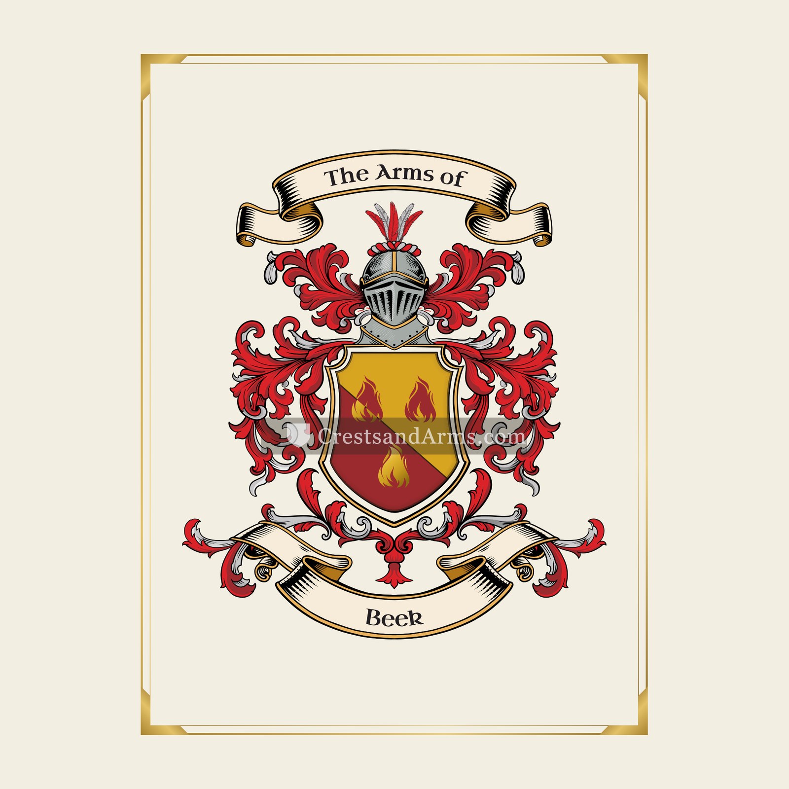 With gold border