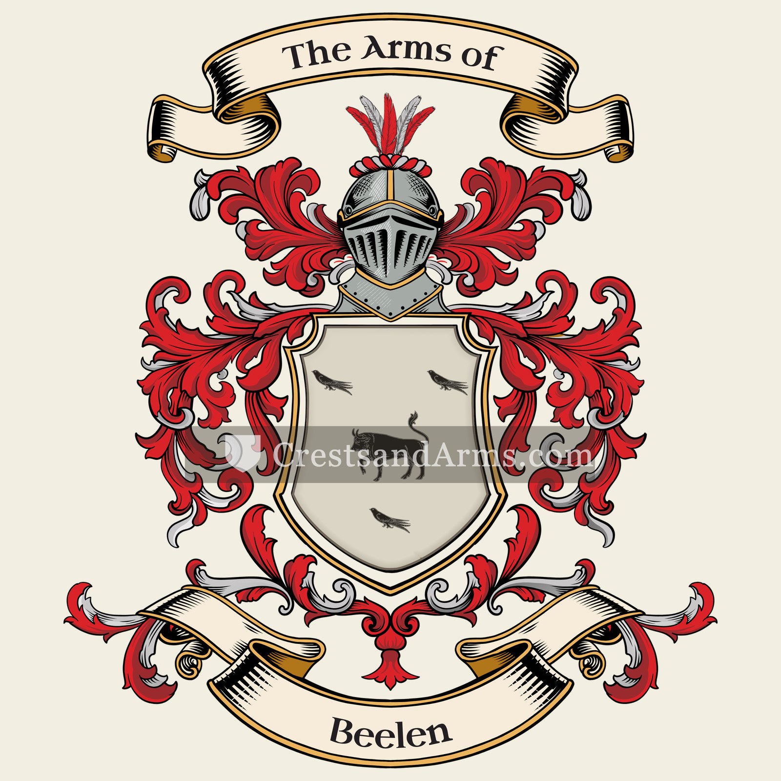 The Beelen coat of arms, drawn from the recorded blazon