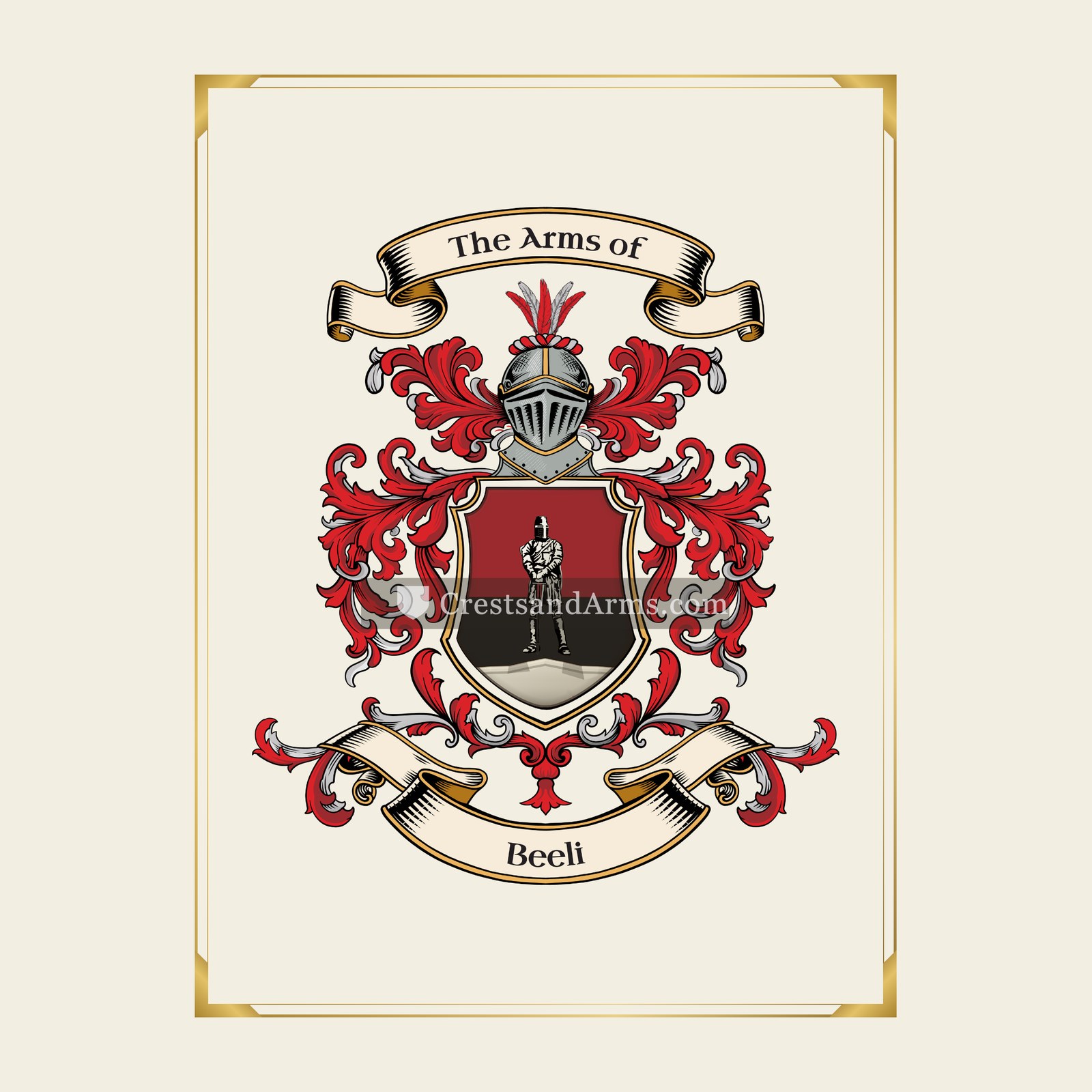 With gold border