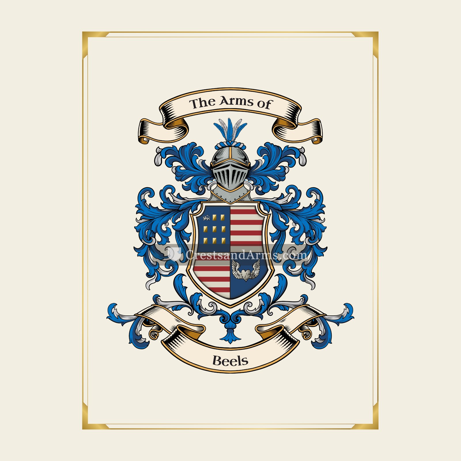 With gold border