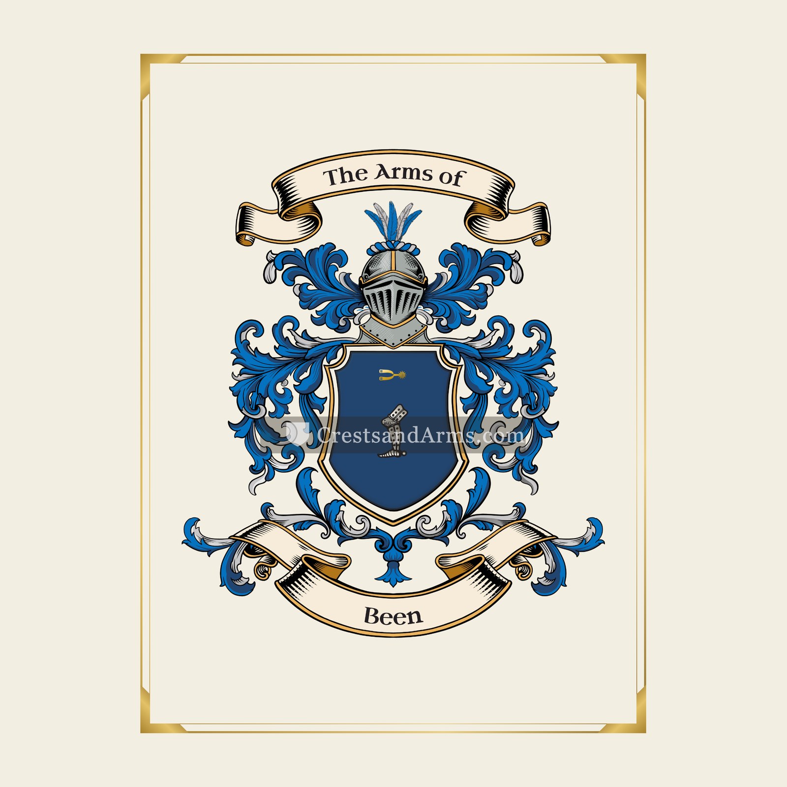 With gold border