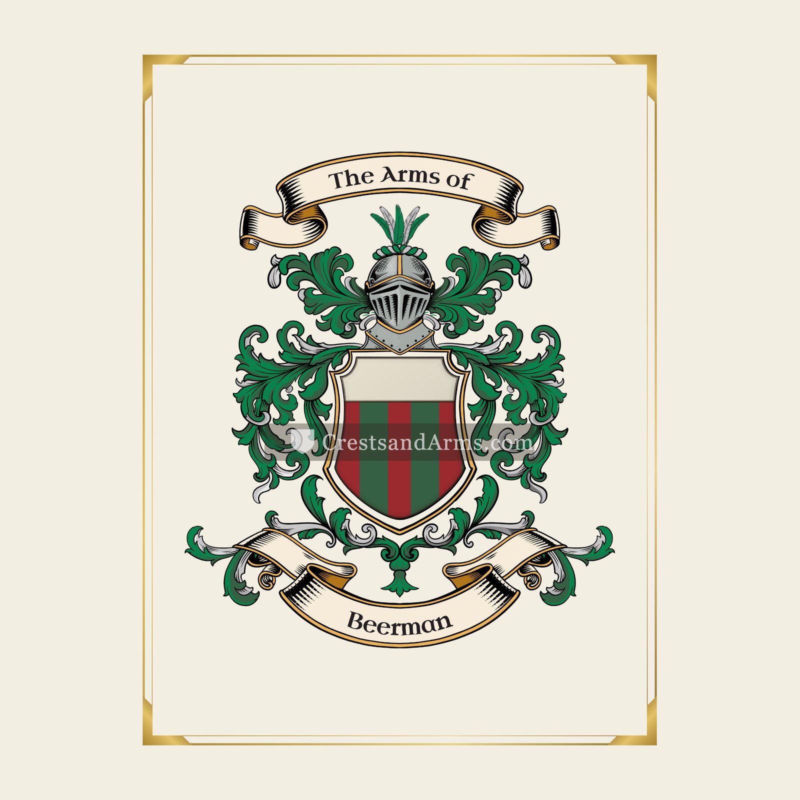 With gold border