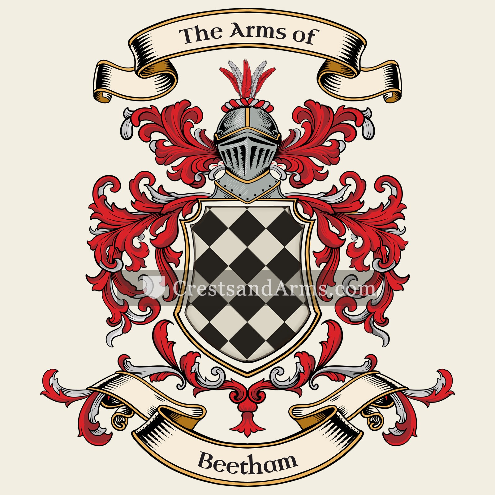 The Beetham coat of arms, drawn from the recorded blazon