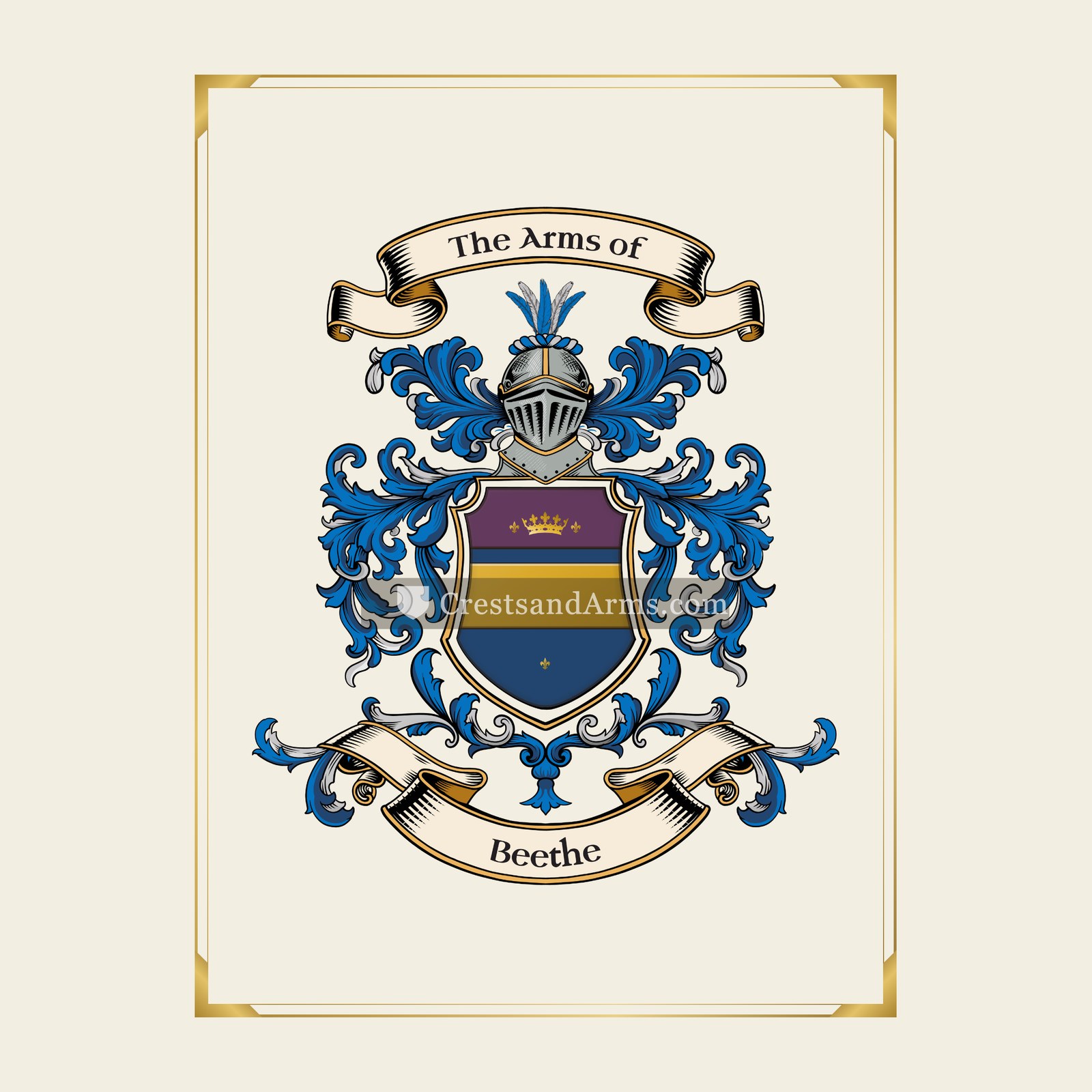 With gold border