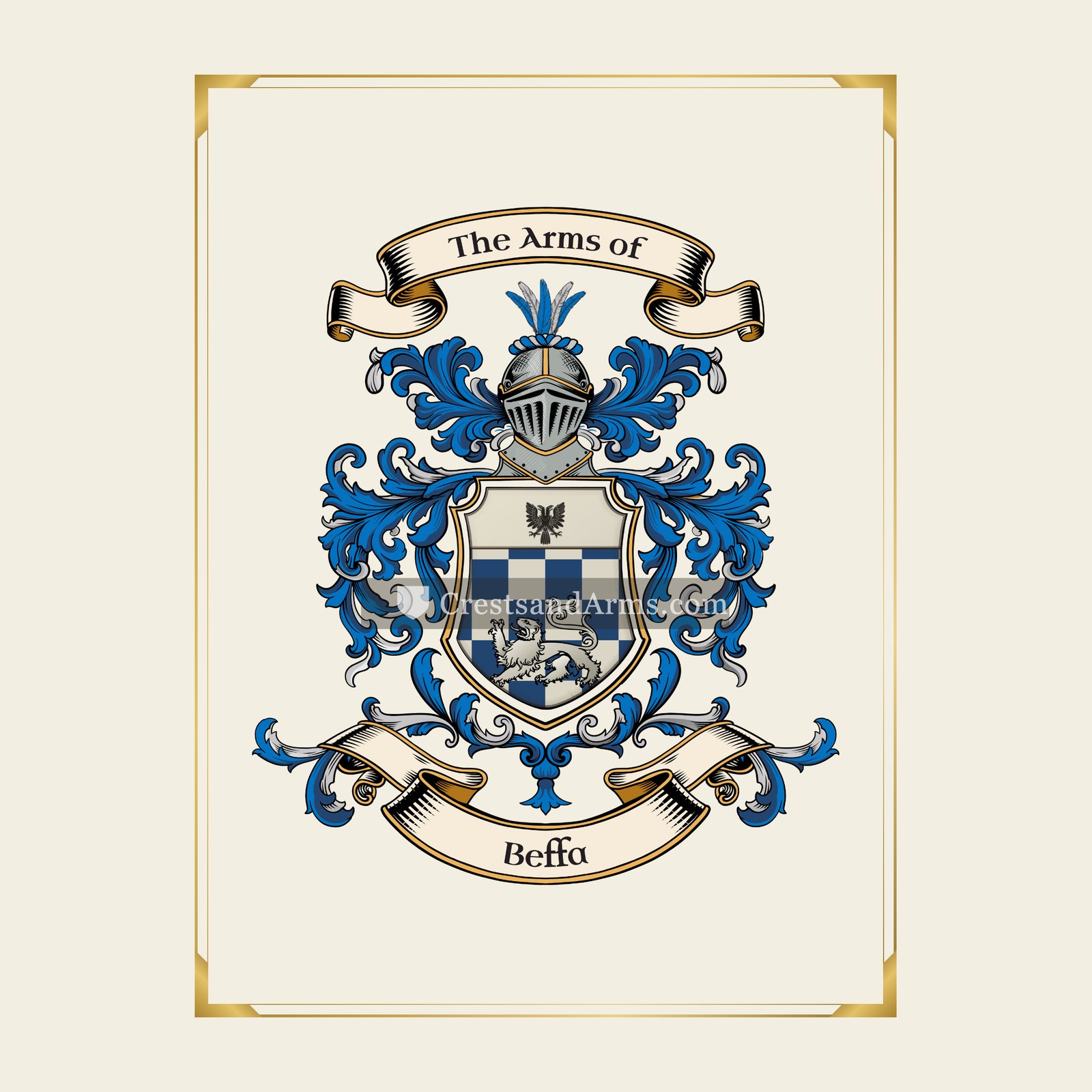 With gold border