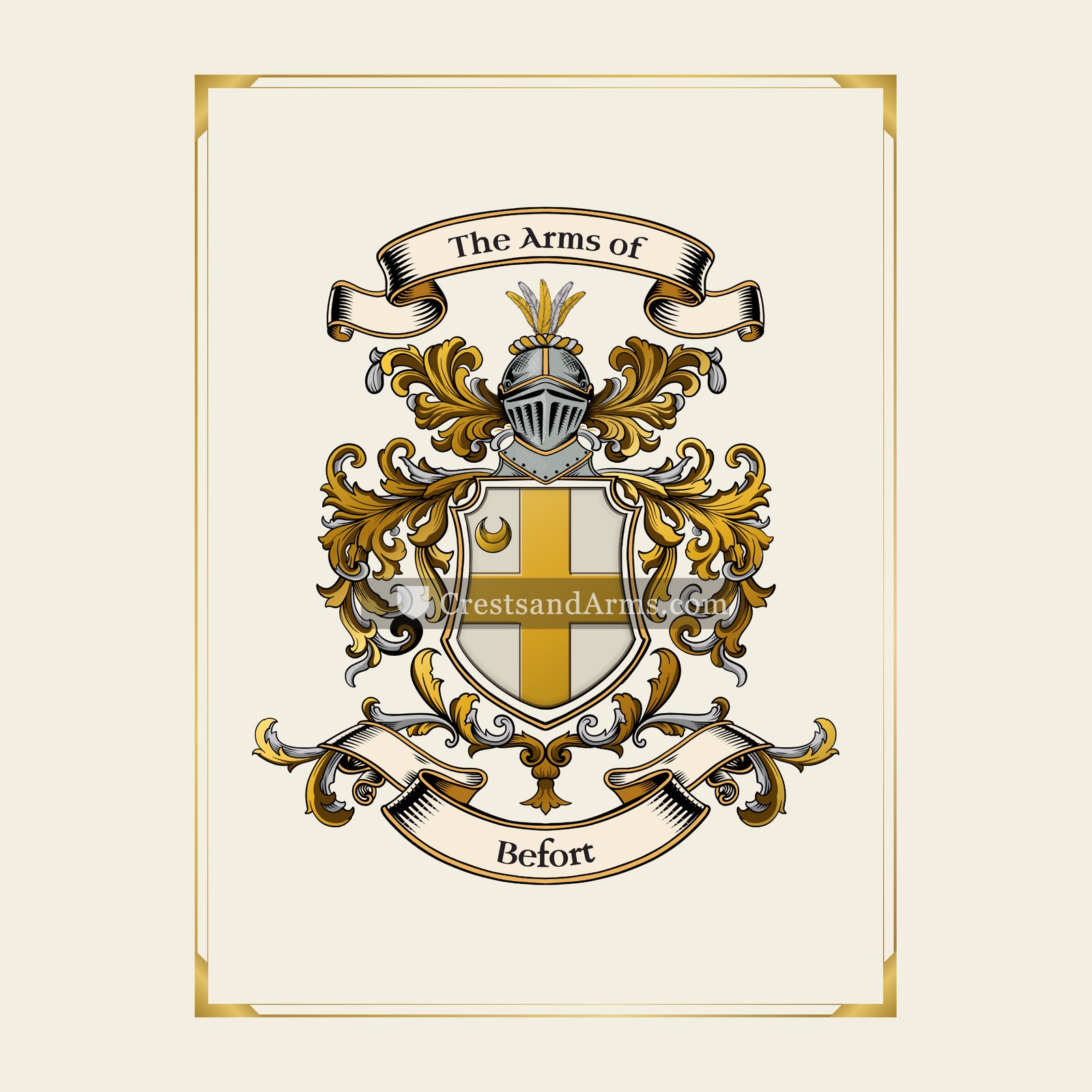 With gold border
