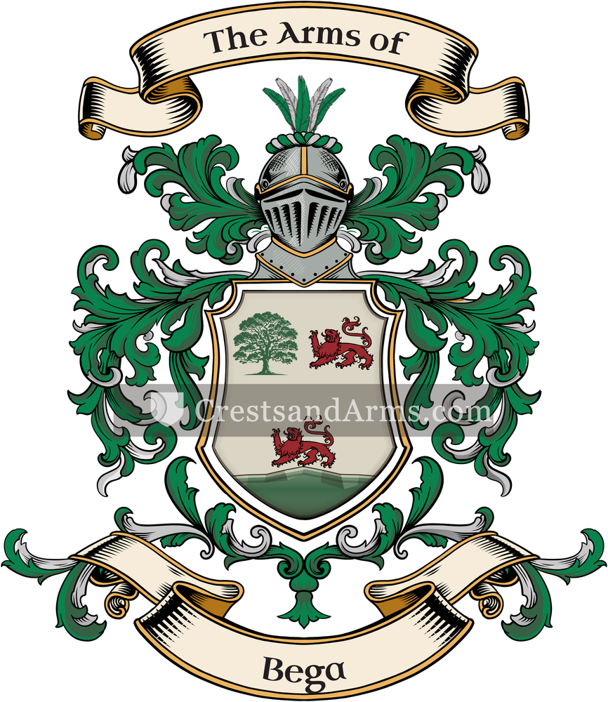 The Bega coat of arms, drawn from the recorded blazon