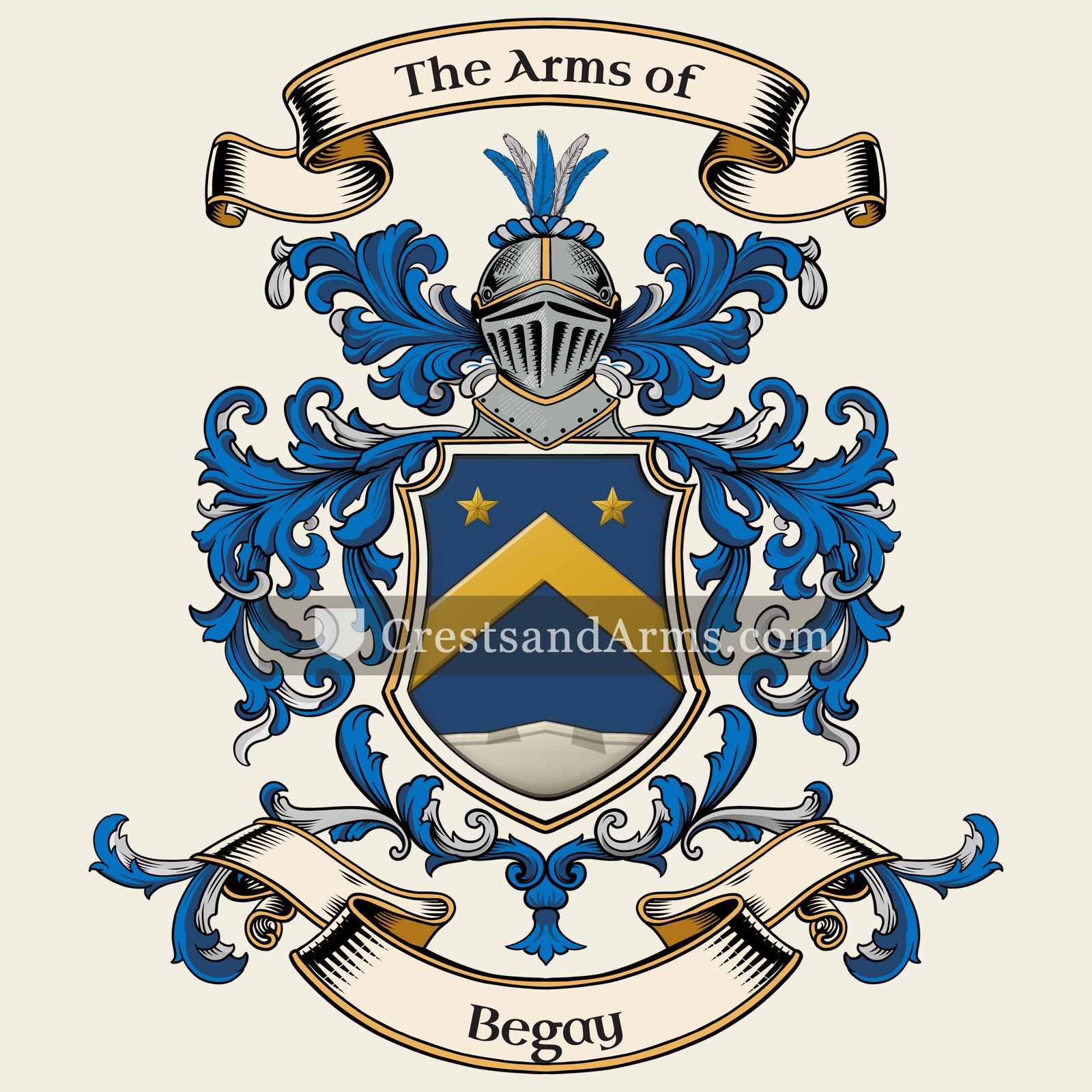 The Begay coat of arms, drawn from the recorded blazon