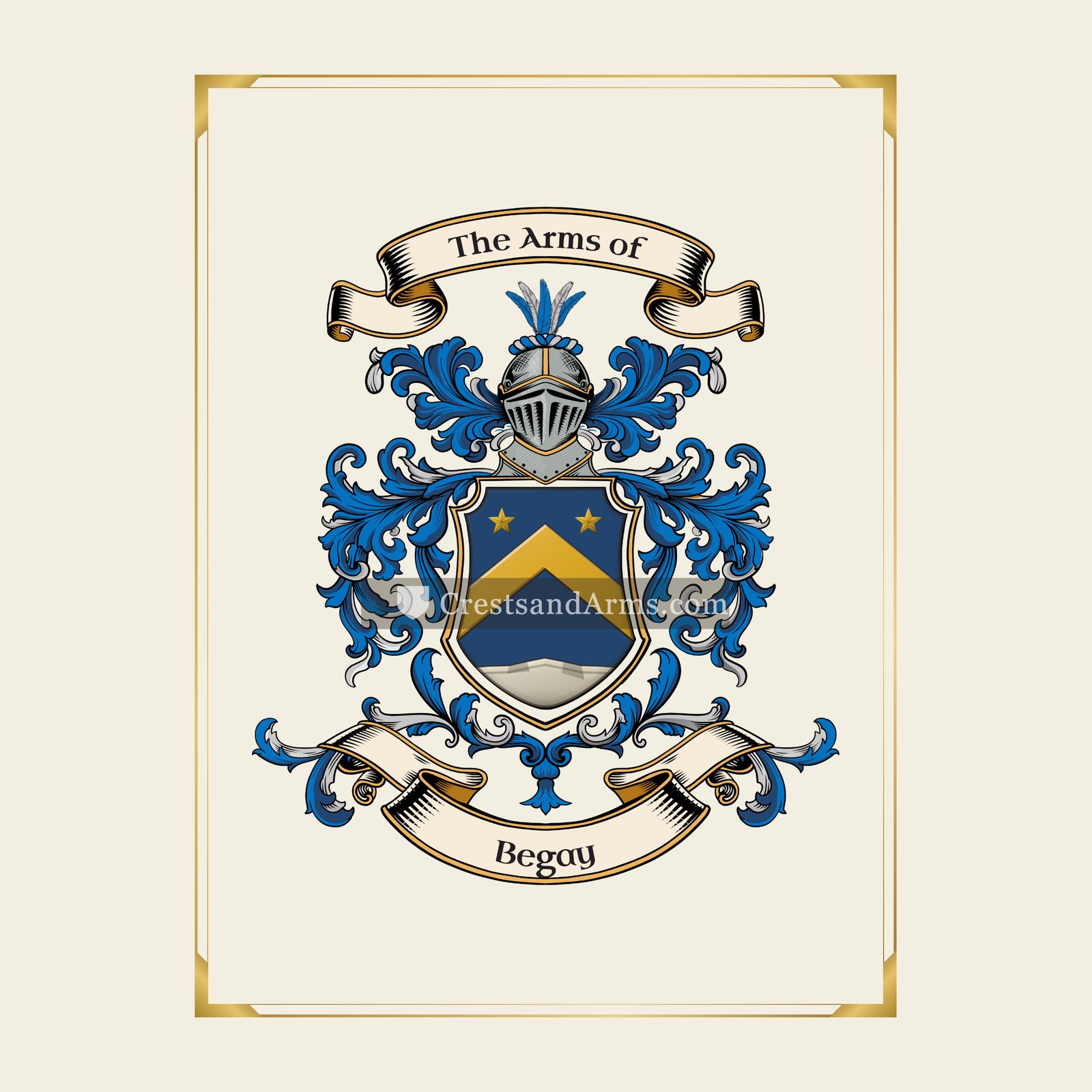 With gold border