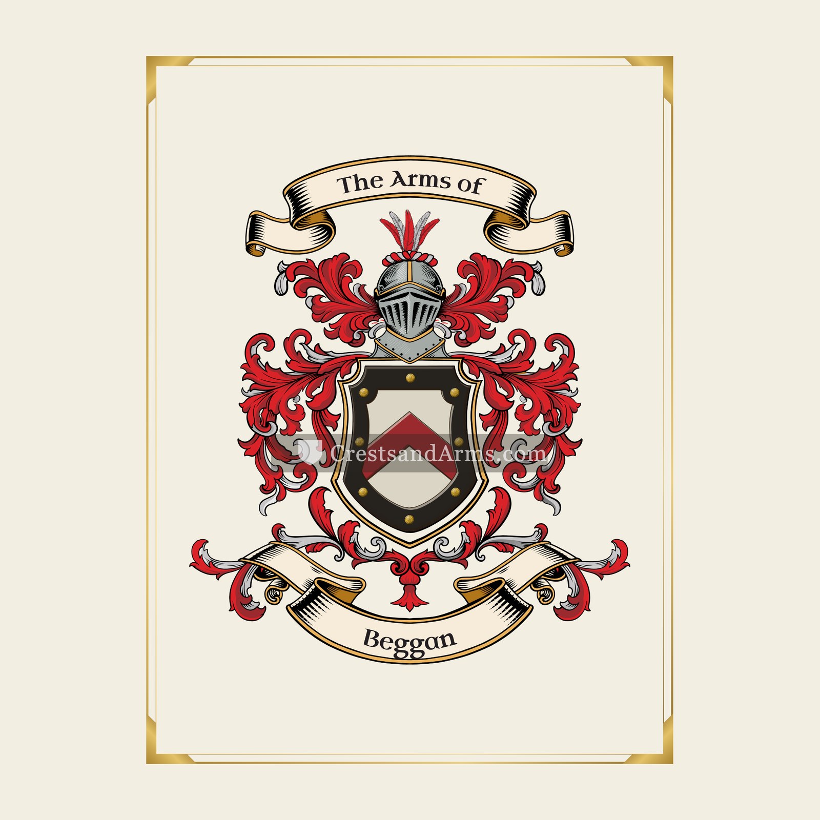 With gold border