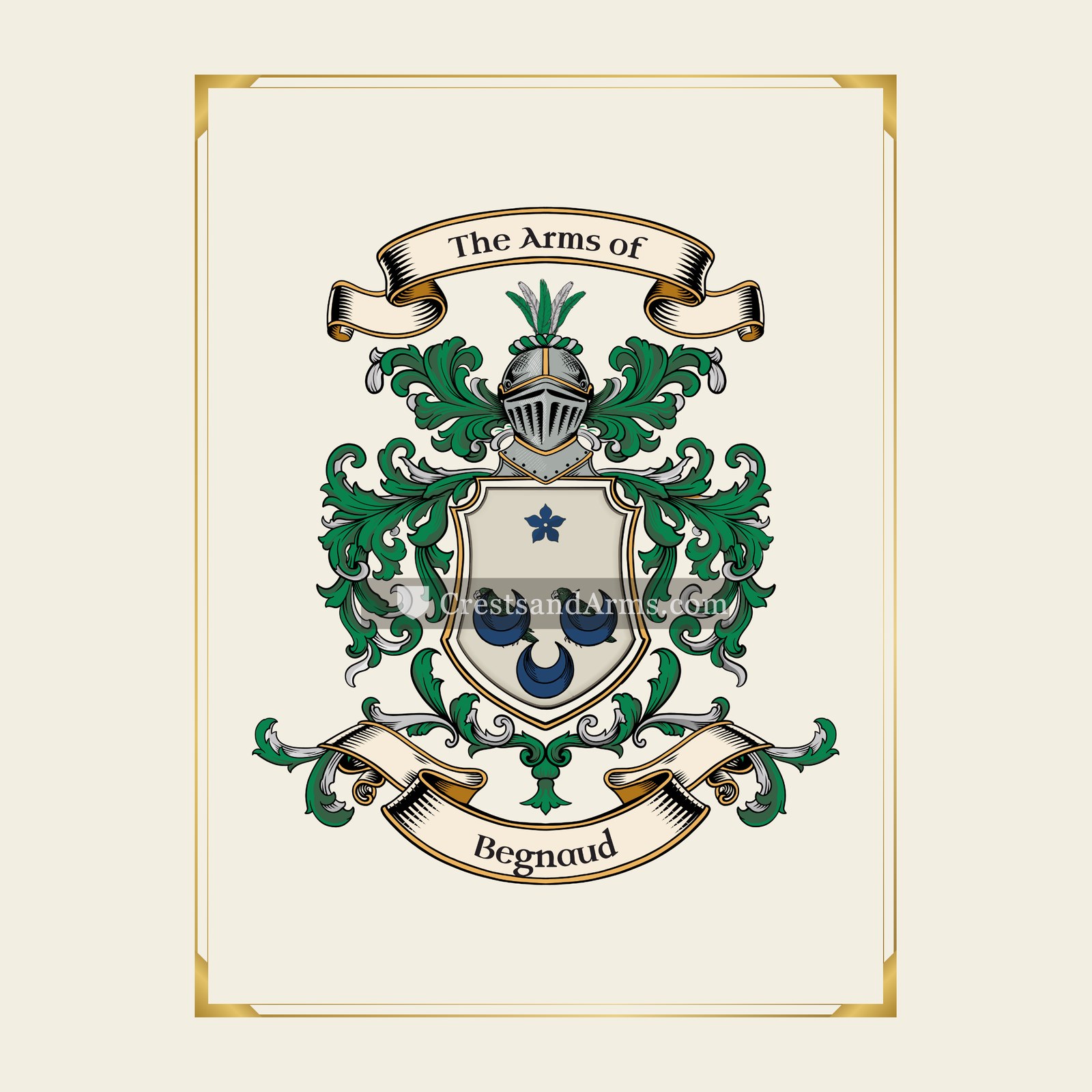 With gold border