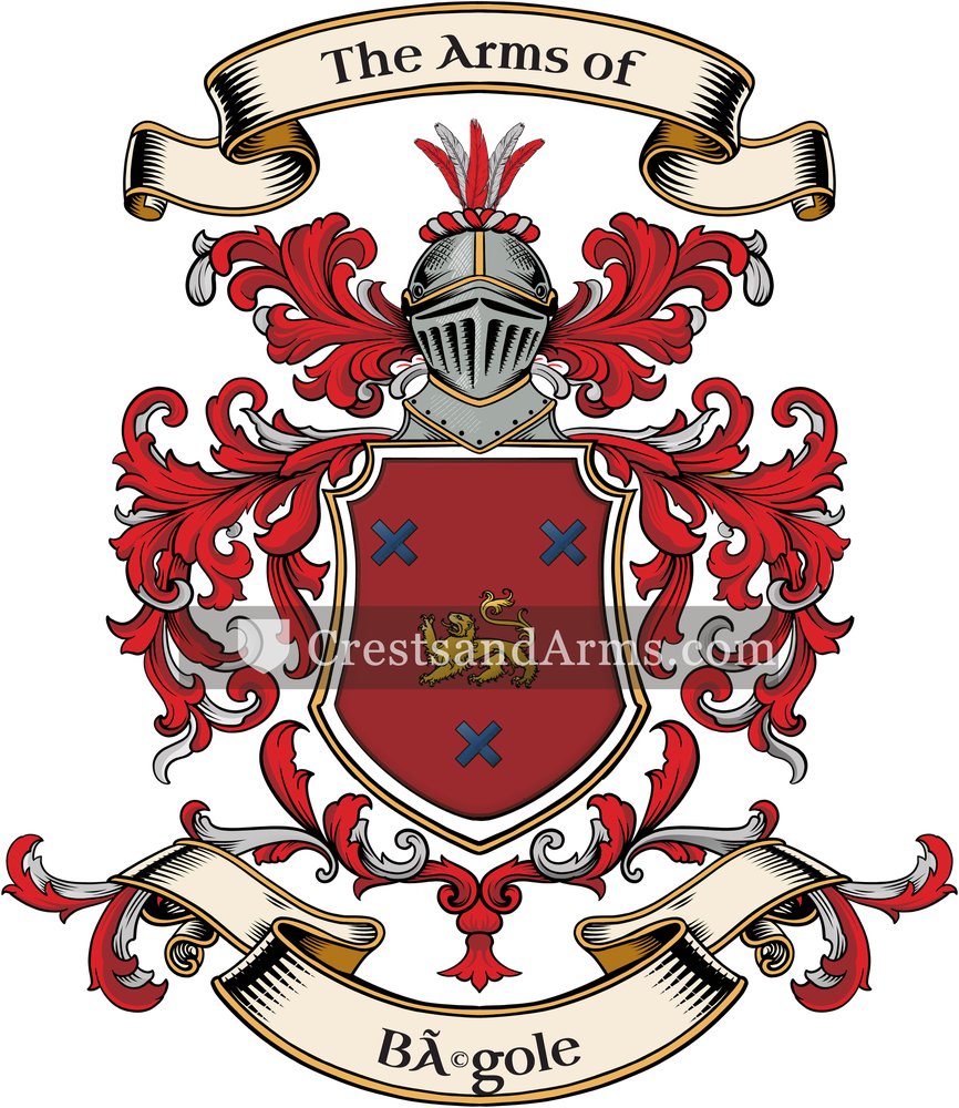 The Bégole coat of arms, drawn from the recorded blazon