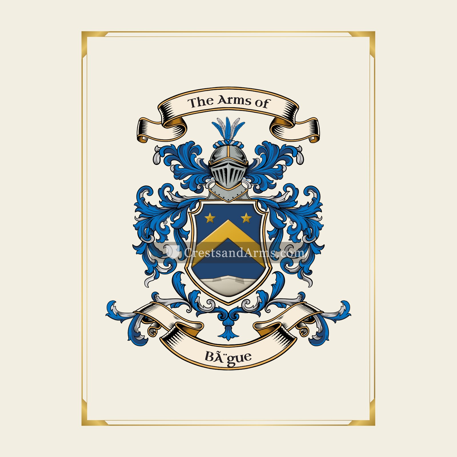 With gold border