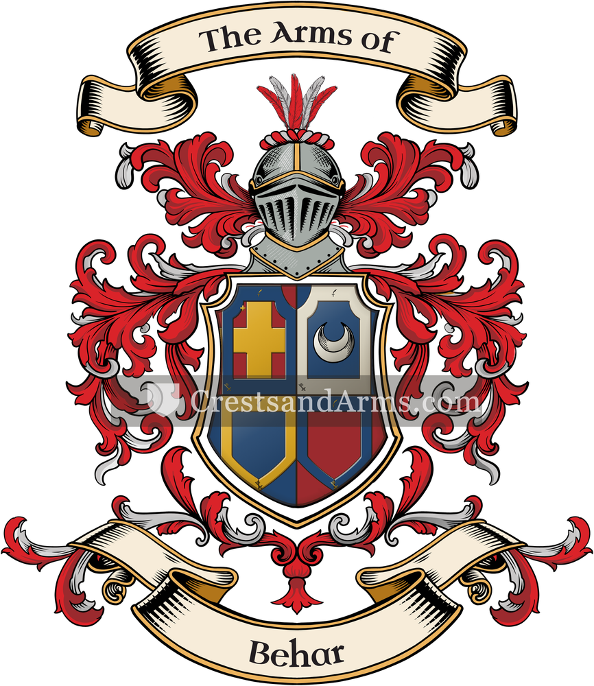 The Behar coat of arms, drawn from the recorded blazon